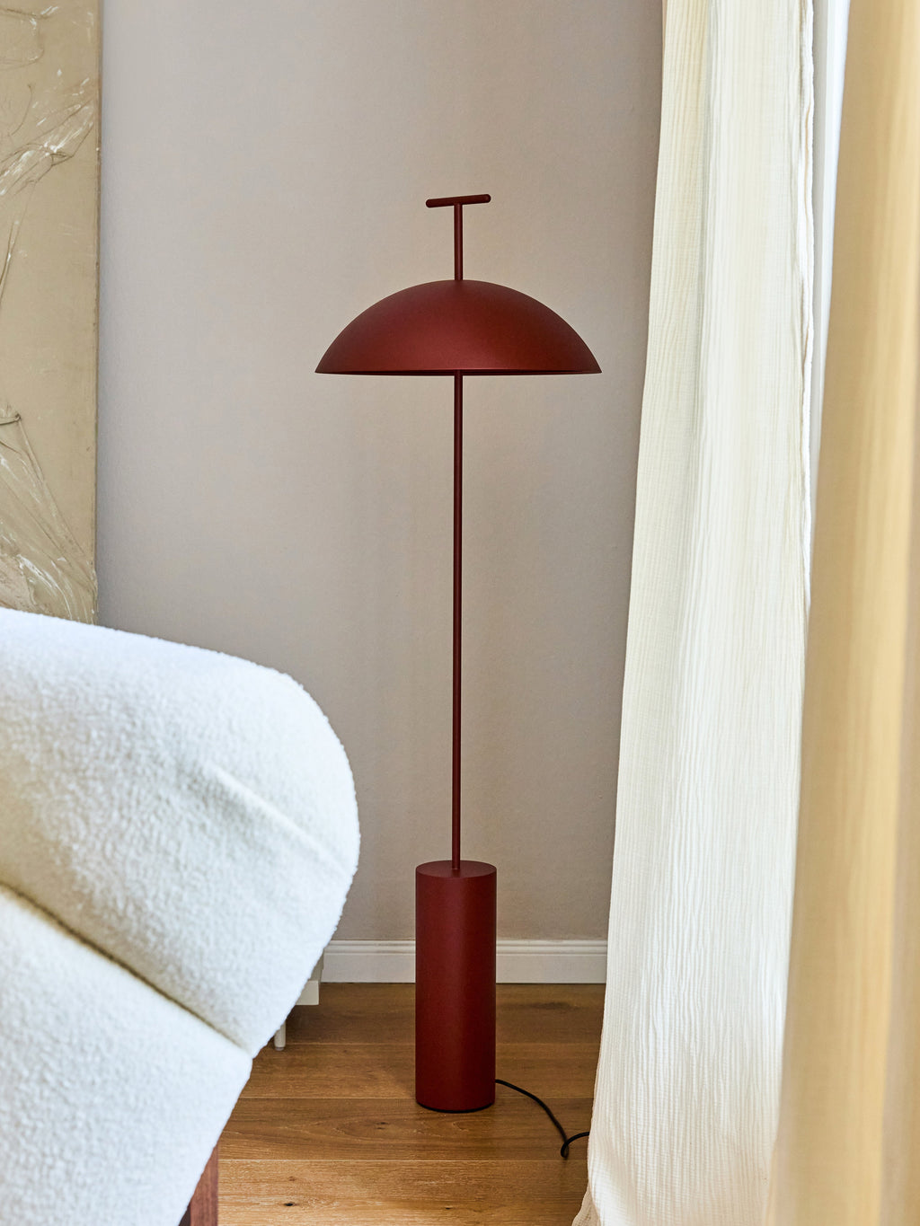 Petit lampadaire LED Osmund, intensité ajustable - Rouge rouille