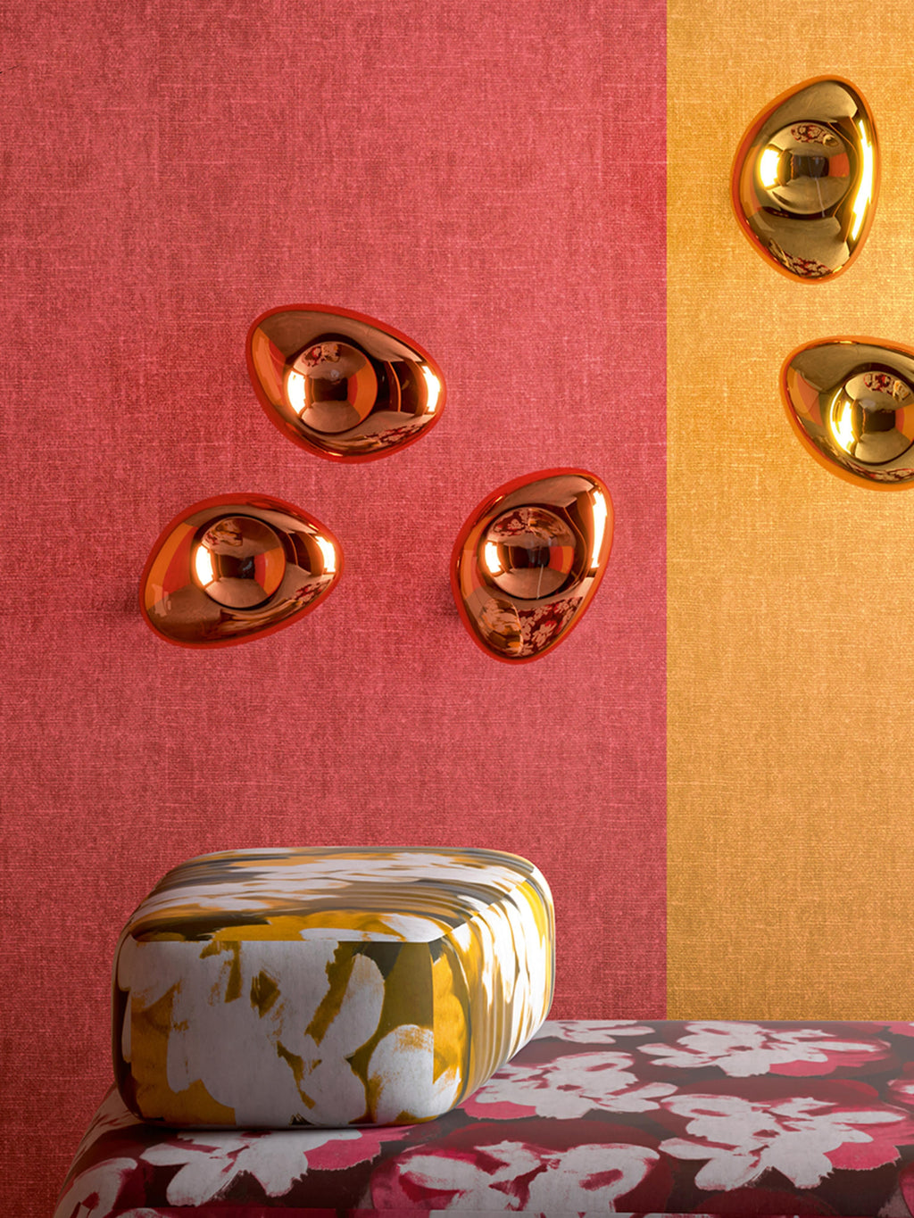 Applique murale soufflée bouche Agust - Tons cuivre