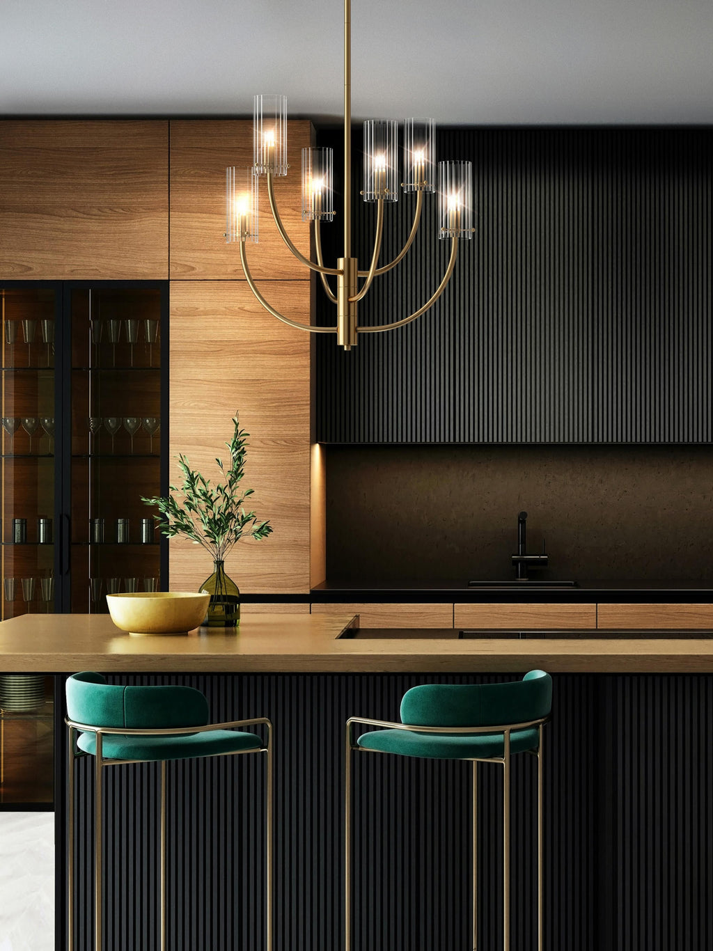 Lustre Kaino - Doré, transparent