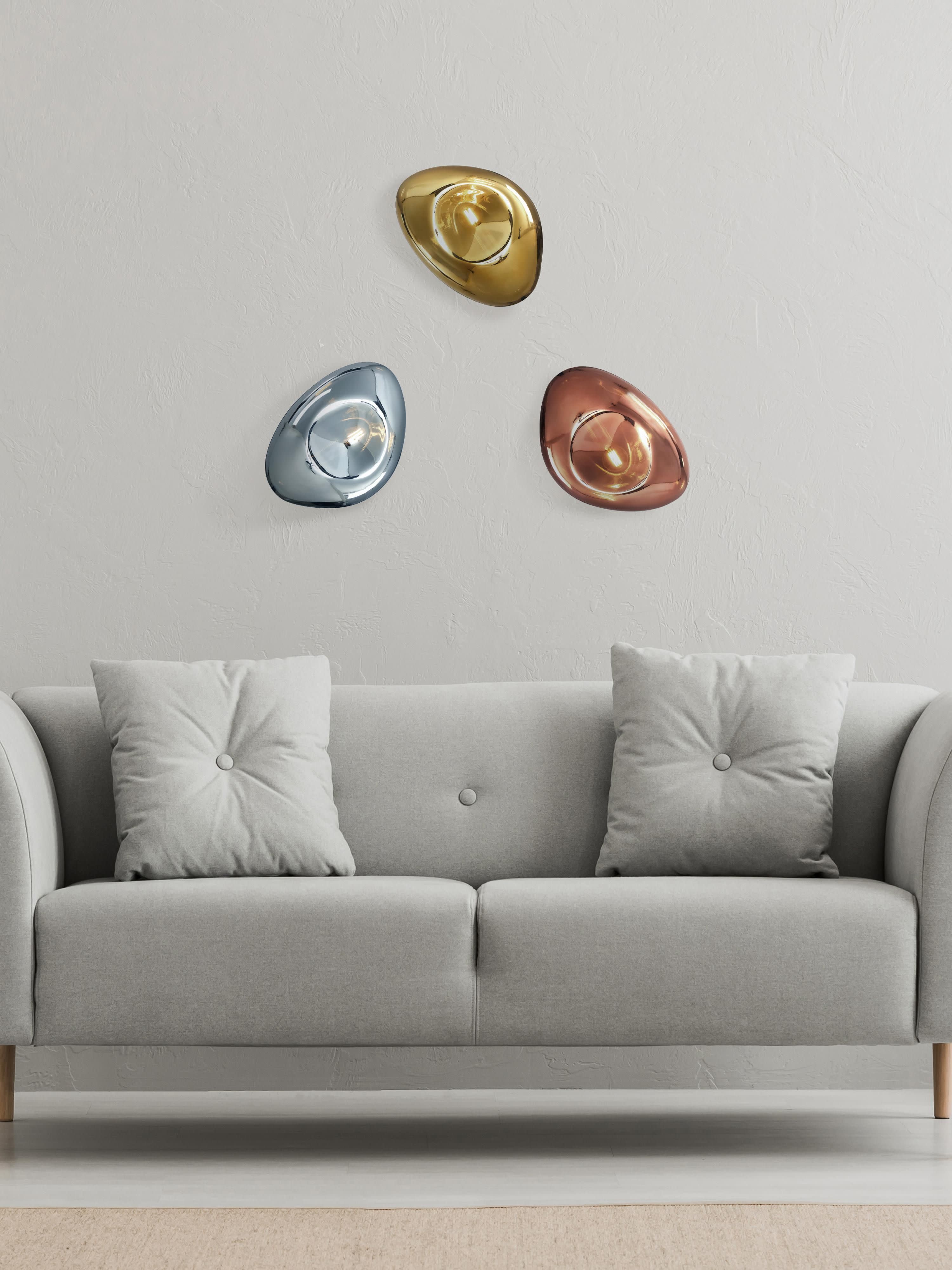 Applique murale soufflée bouche Agust - Argenté