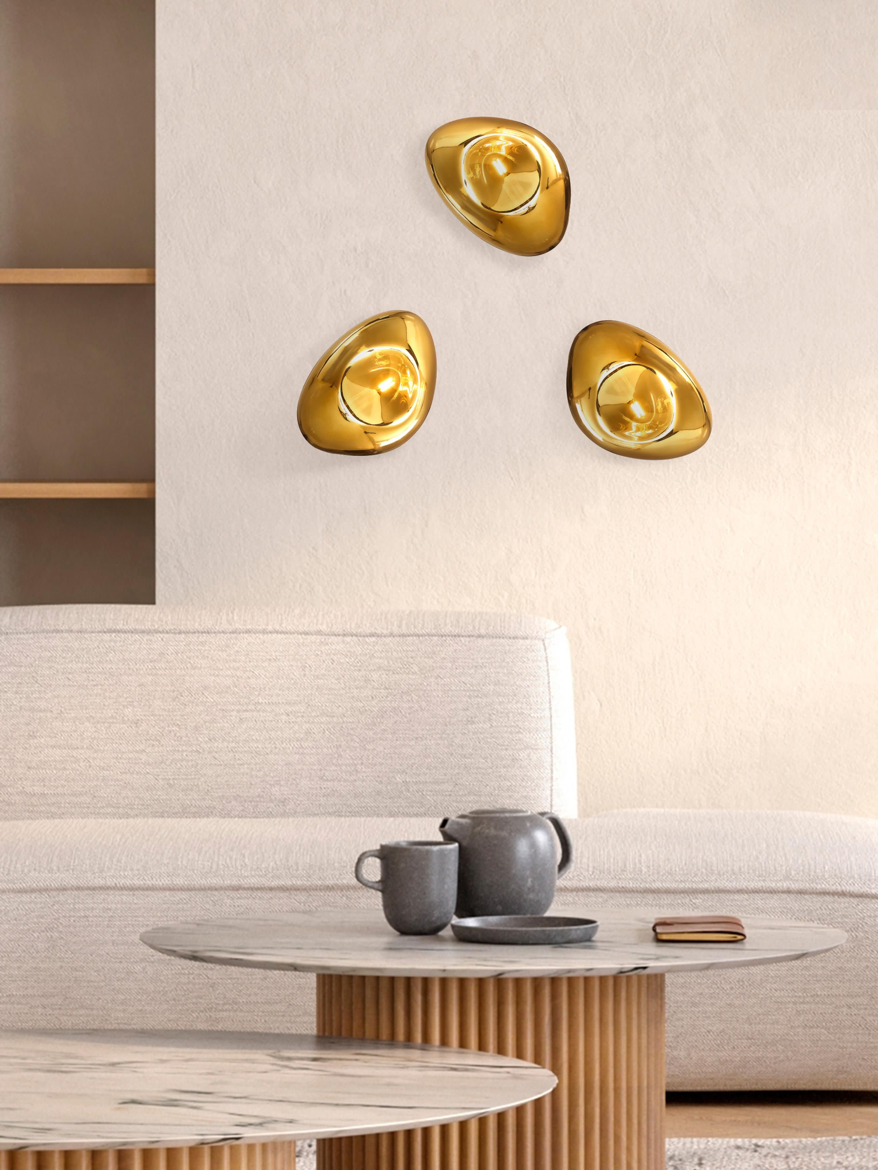 Applique murale soufflée bouche Agust - Doré