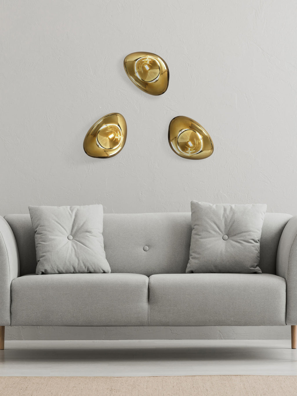 Applique murale soufflée bouche Agust - Doré
