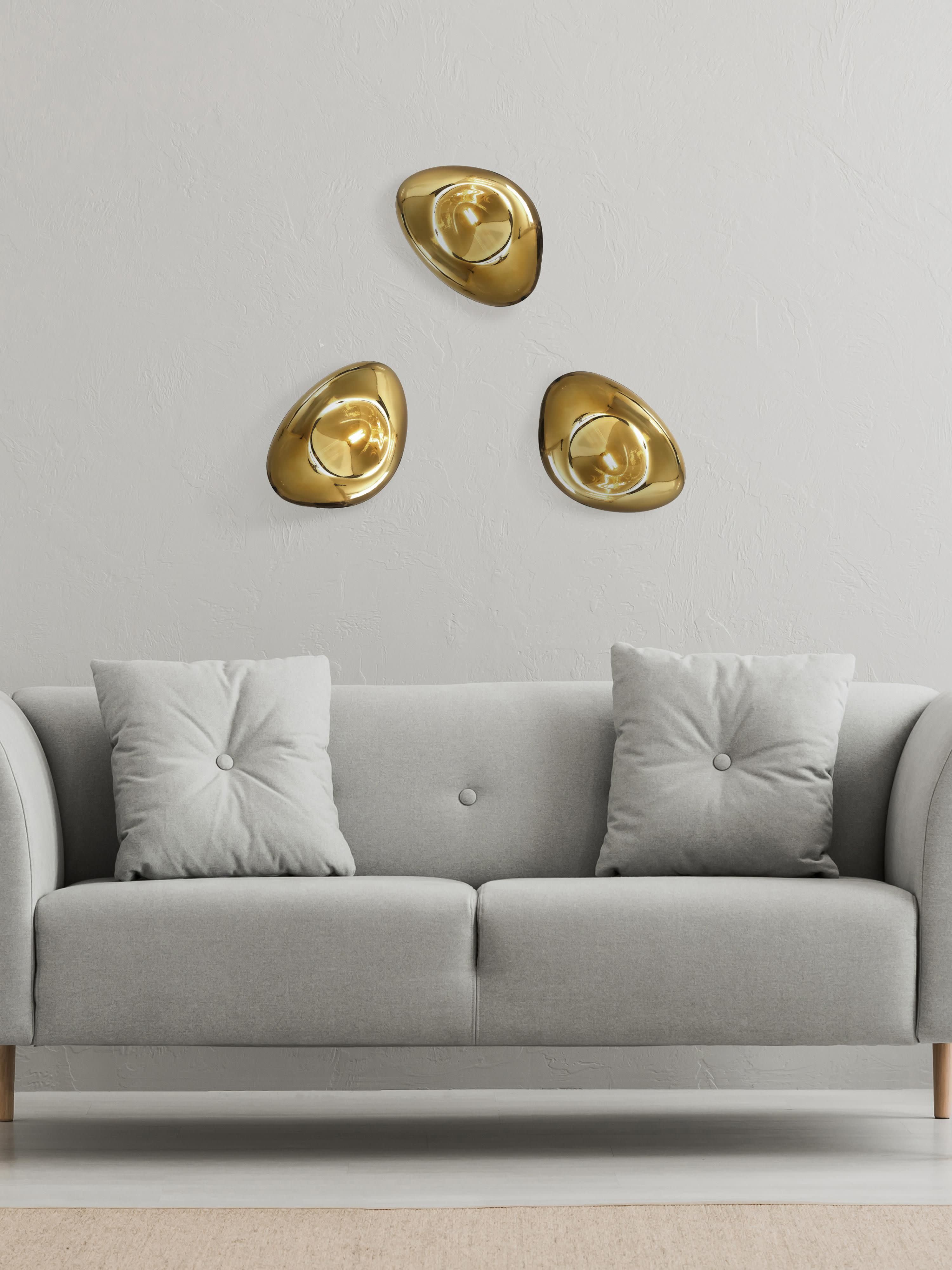 Applique murale soufflée bouche Agust - Doré