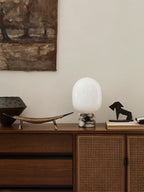 Lampe à poser avec port Hamish, intensité ajustable - Gris, marbré