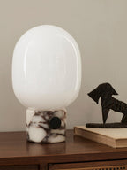 Lampe à poser avec port Hamish, intensité ajustable - Gris, marbré