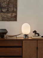 Lampe à poser avec port Hamish, intensité ajustable - Gris, marbré