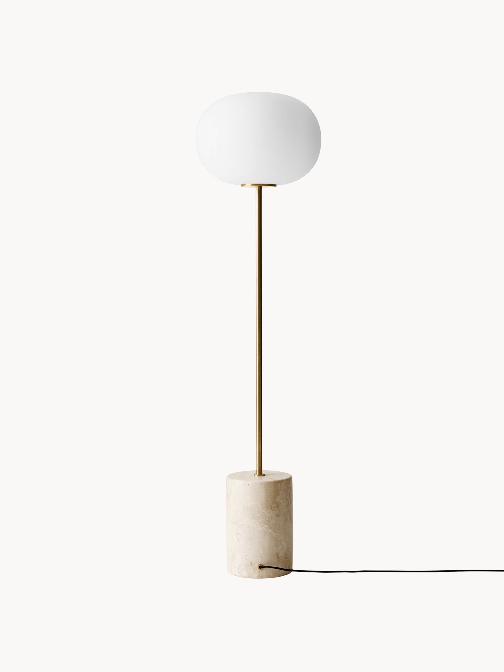 Lampadaire Hamish - Beige clair, laiton