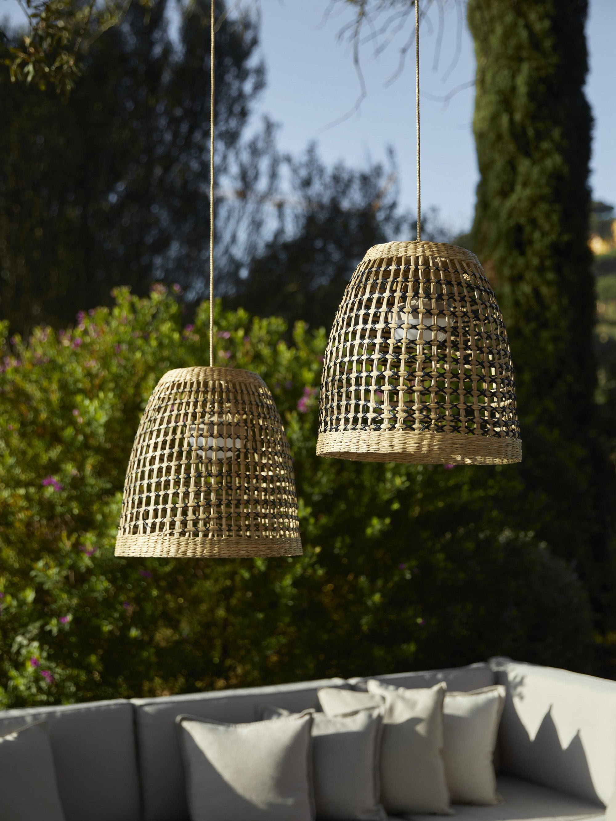 Suspension LED artisanale Rael, intensité ajustable - Brun
