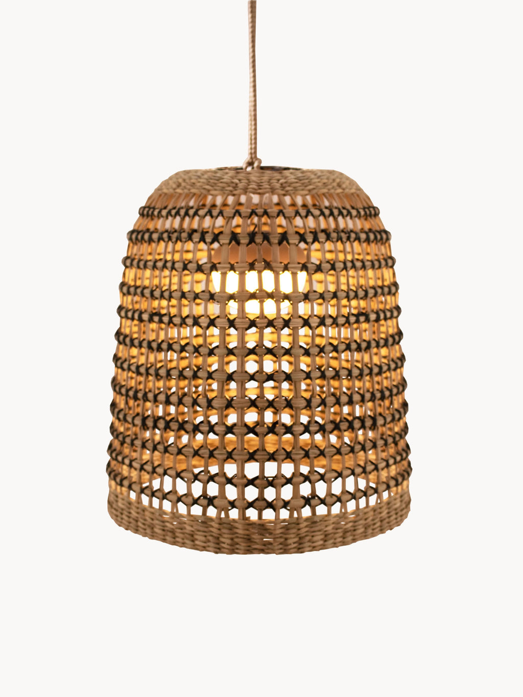 Suspension LED artisanale Rael, intensité ajustable - Brun