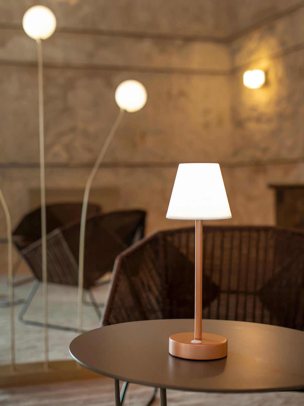 Lampe d'extérieur LED mobile avec fonction tactile Brodde, intensité ajustable - Blanc, rose