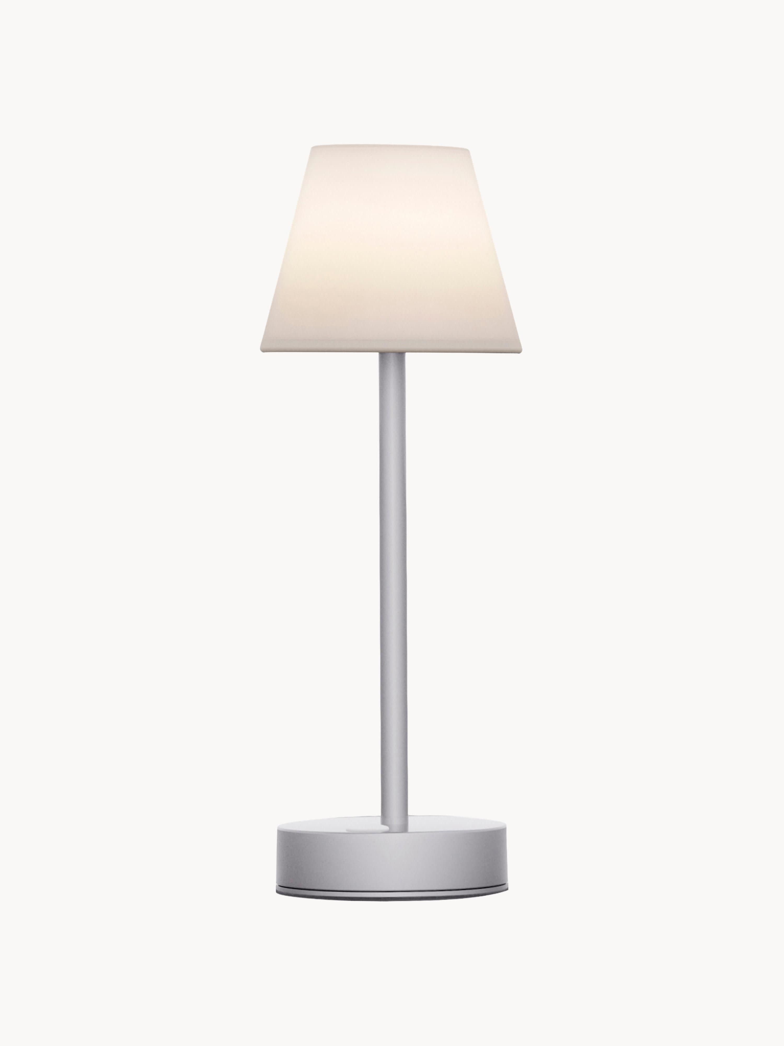 Lampe d'extérieur LED mobile avec fonction tactile Brodde, intensité ajustable - Blanc, argenté