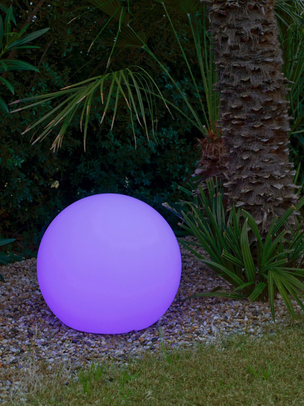 Lampe solaire de jardin LED flottante avec couleurs variables et télécommande Pace, intensité ajustable - Blanc