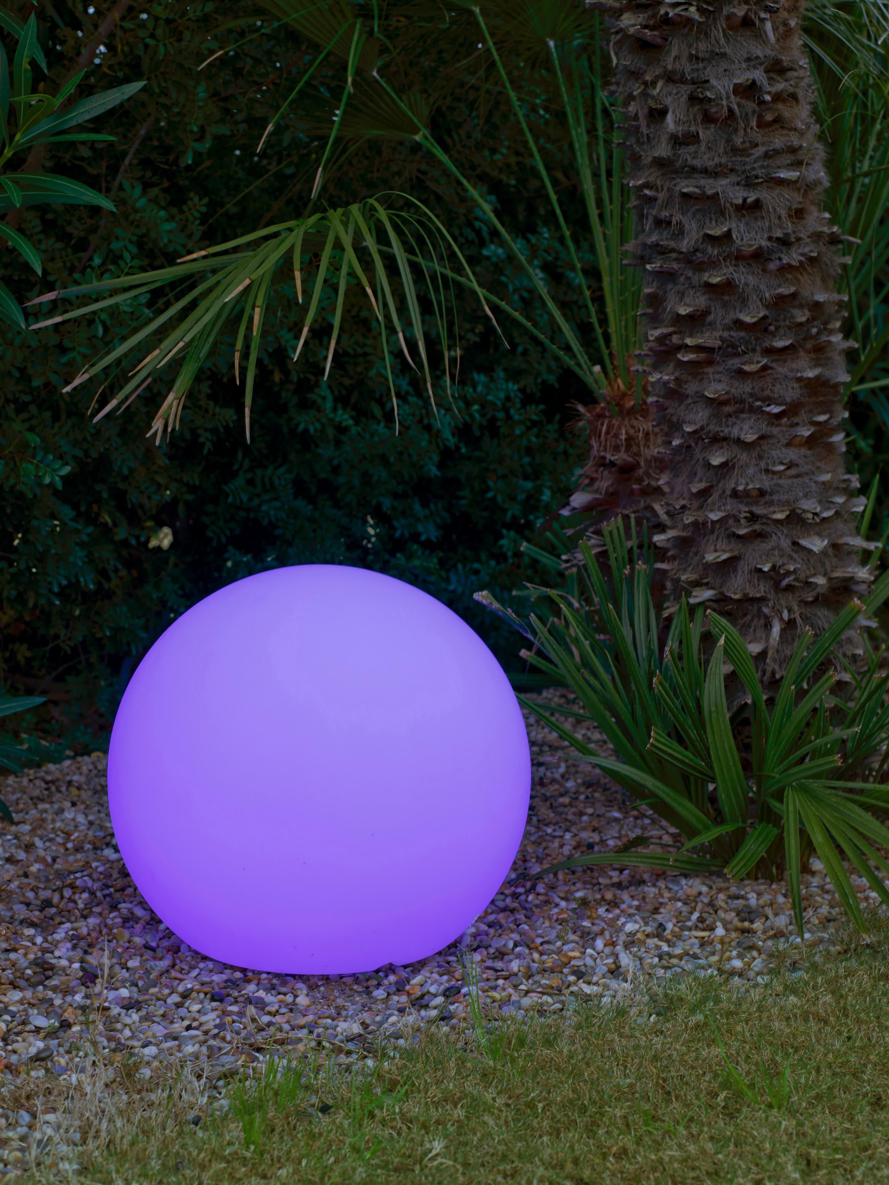 Lampe solaire de jardin LED flottante avec couleurs variables et télécommande Pace, intensité ajustable - Blanc