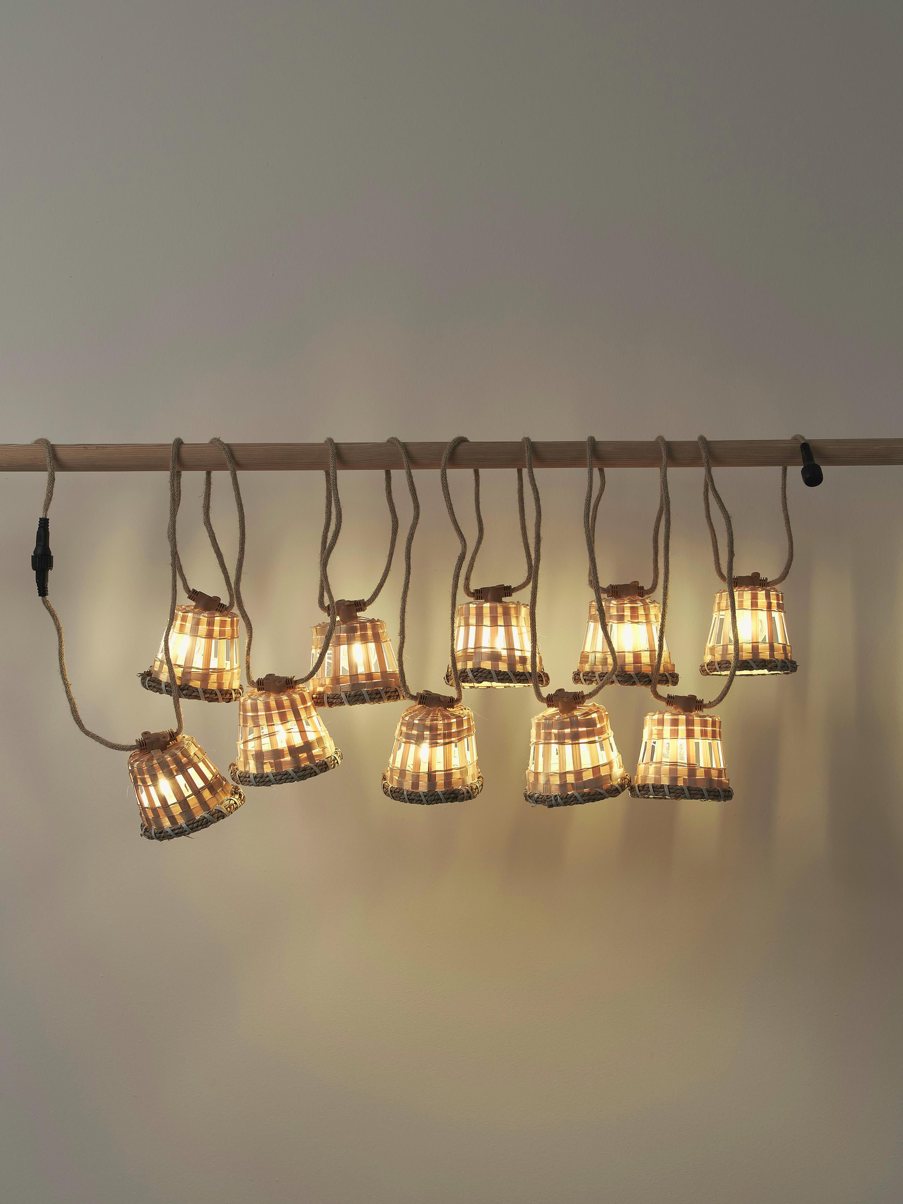 Guirlande lumineuse LED artisanale Corfitz, 800 cm - Tons bruns, beige clair