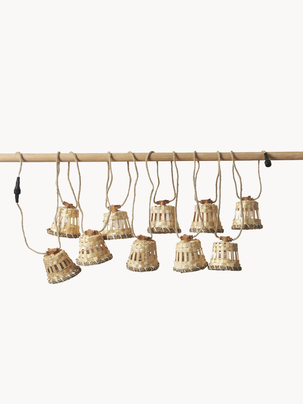 Guirlande lumineuse LED artisanale Corfitz, 800 cm - Tons bruns, beige clair