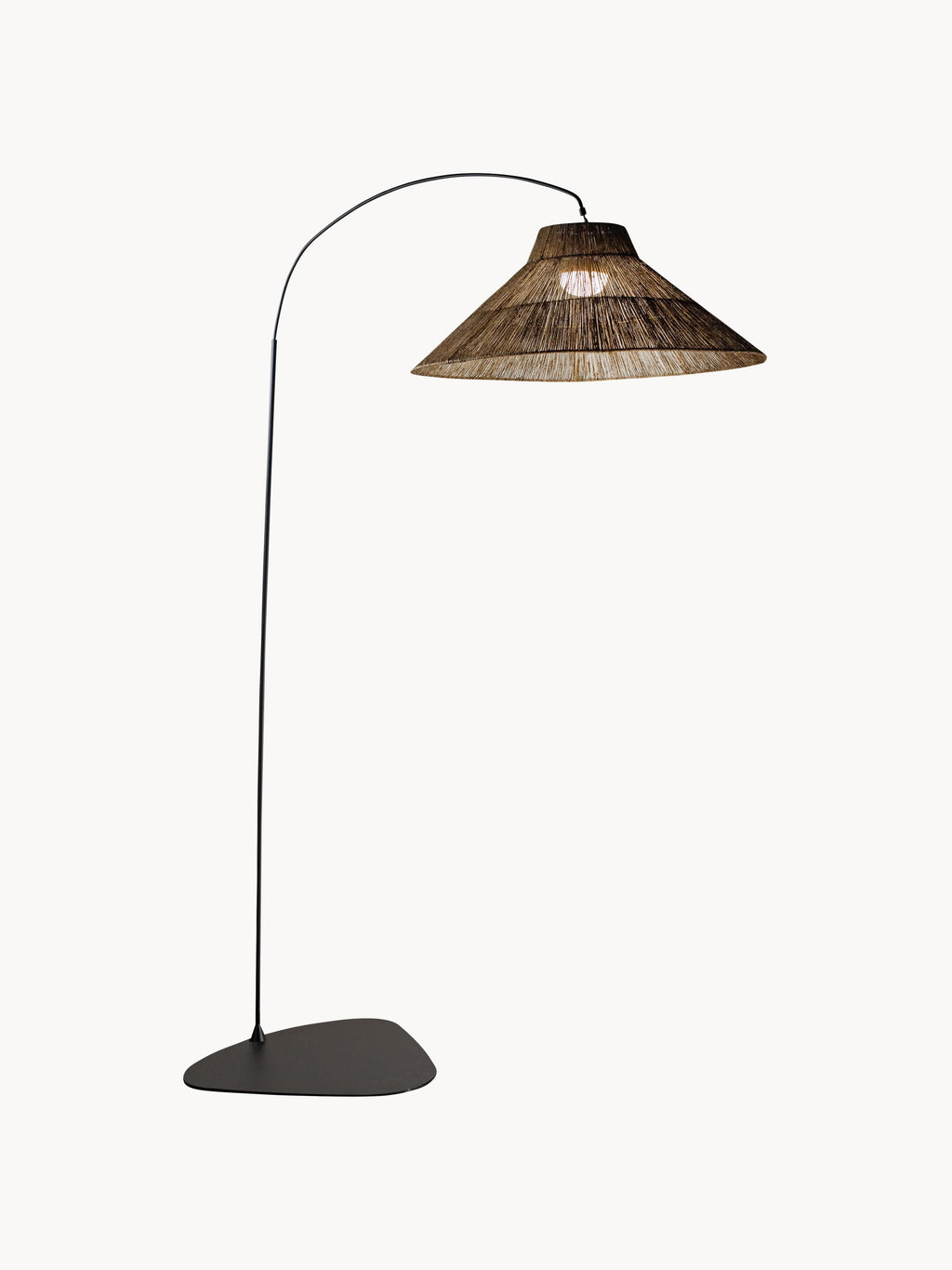 Lampadaire LED artisanale avec télécommande Archie, intensité ajustable - Brun, noir