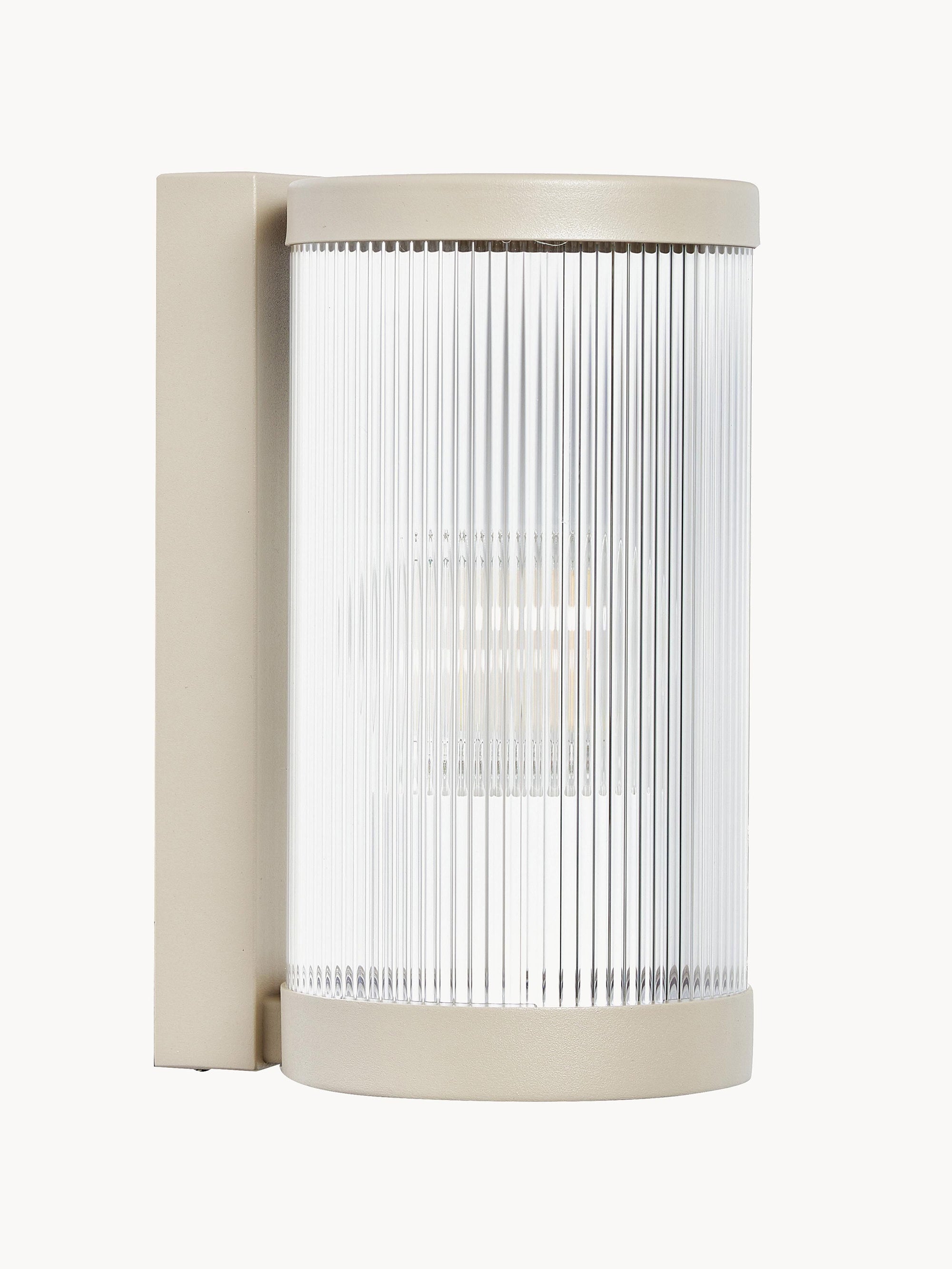 Applique murale d'extérieur Reino - Corps de lampe : beige
Abat-jour : transparent