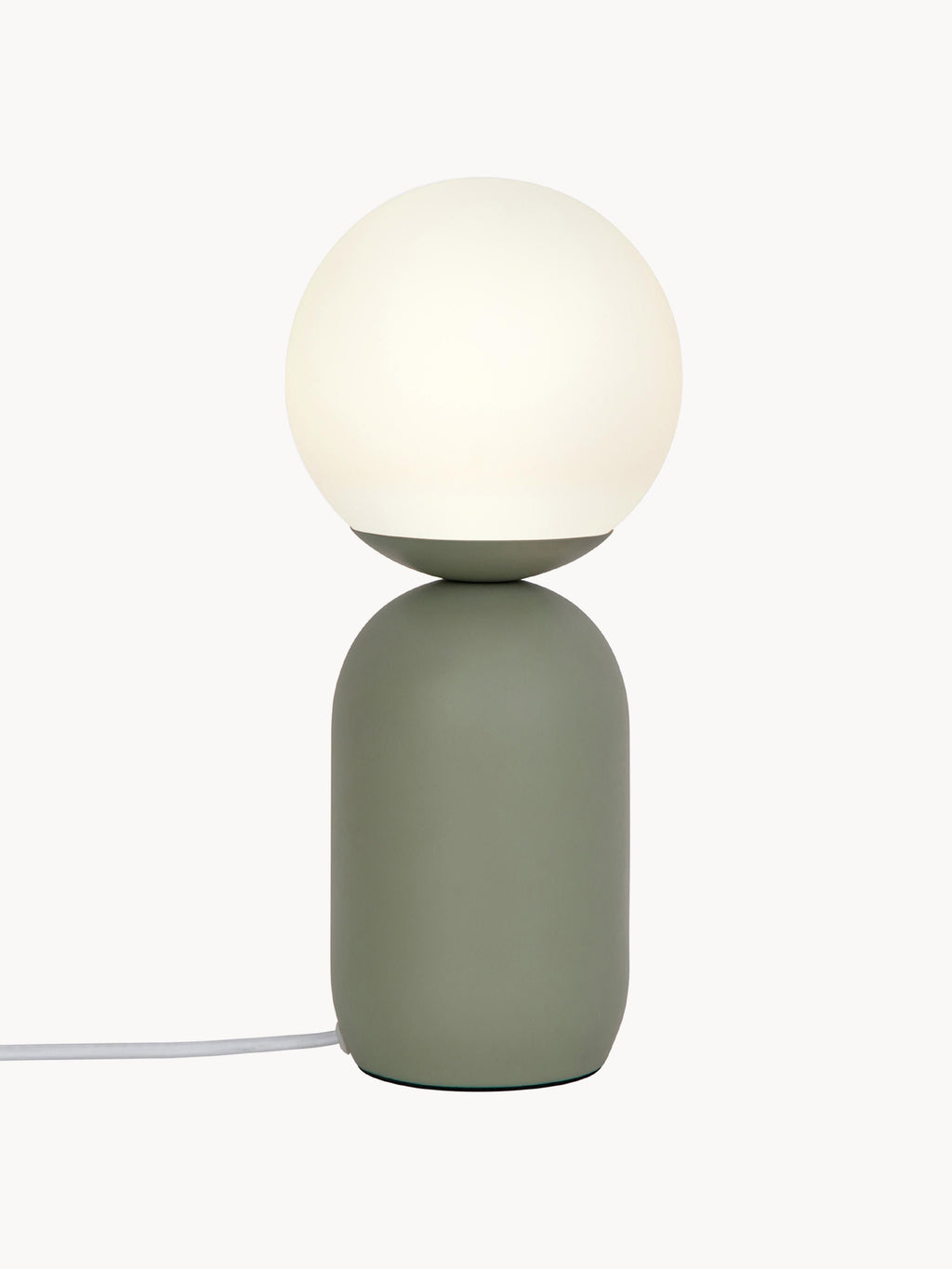 Petite lampe à poser Blade - Pied de lampe : vert olive, mat
Abat-jour : blanc