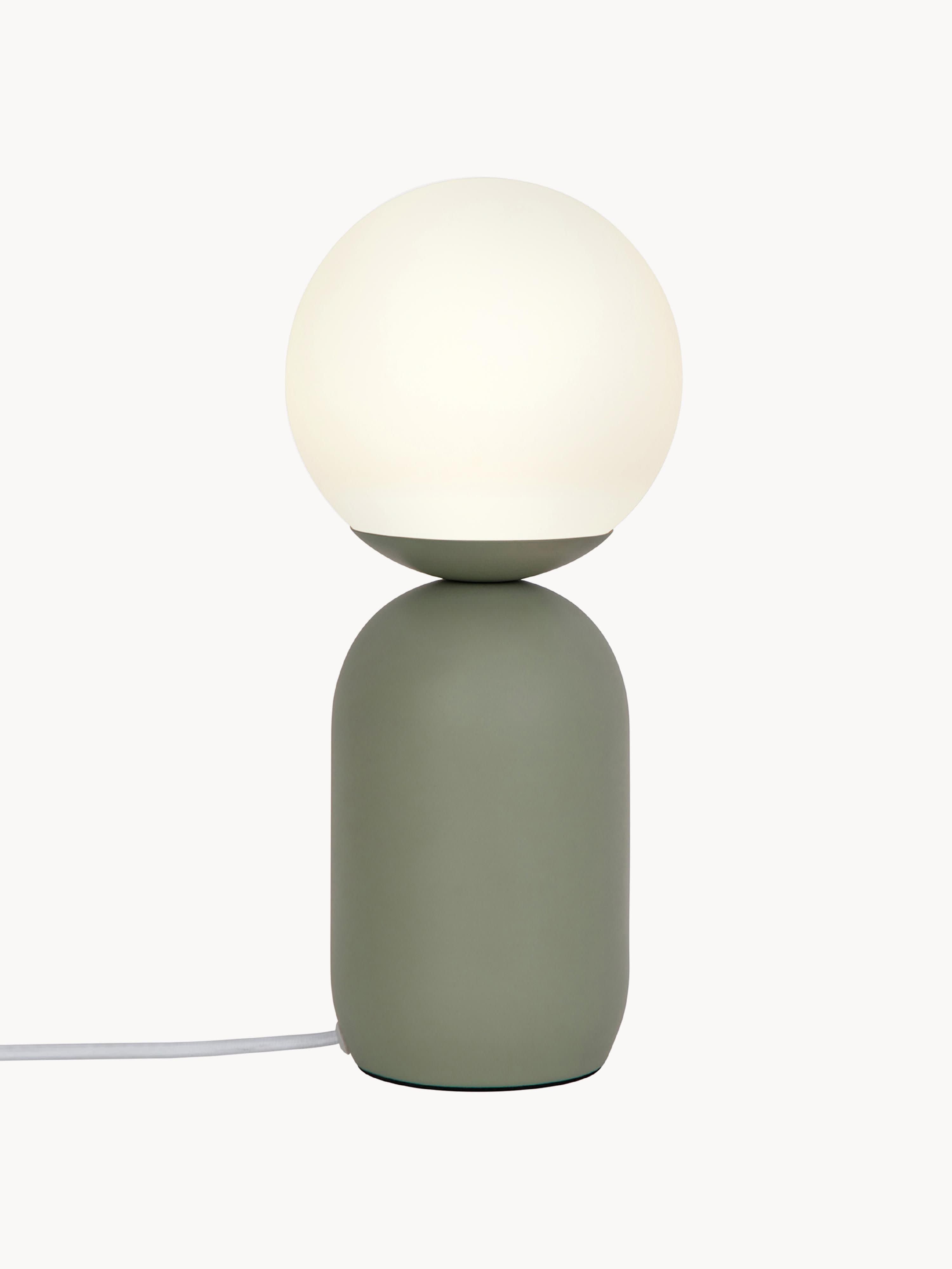 Petite lampe à poser Blade - Pied de lampe : vert olive, mat
Abat-jour : blanc