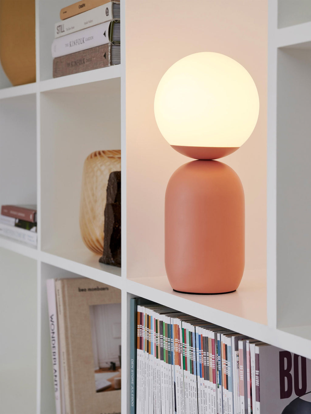 Petite lampe à poser Blade - Blanc, terracotta