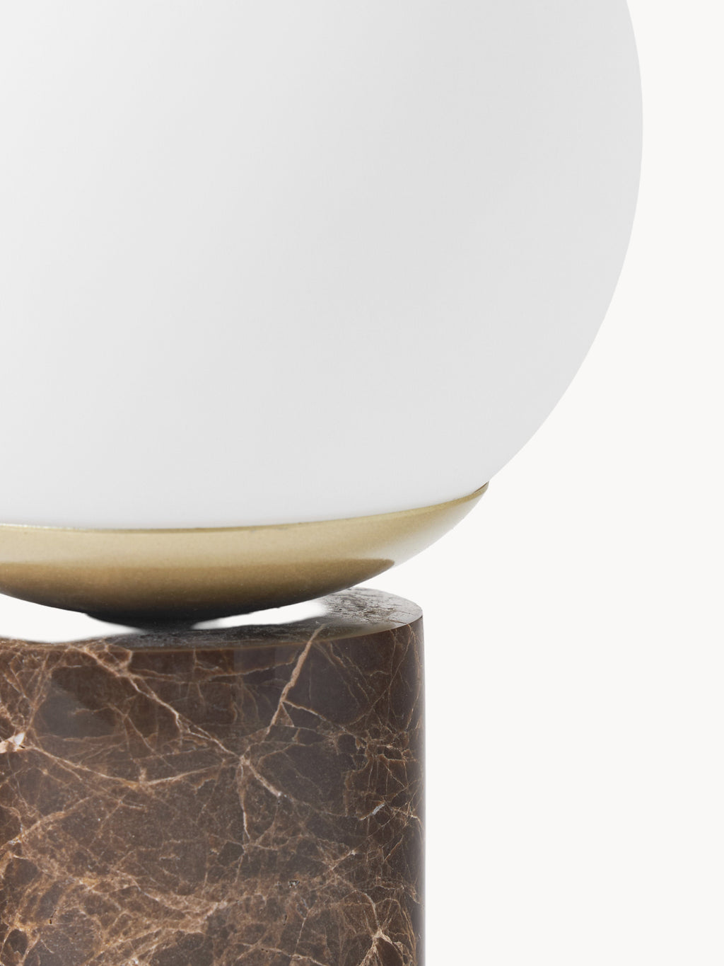 Petite lampe à poser avec pied en marbre Tapio - Blanc, brun, marbré