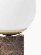Petite lampe à poser avec pied en marbre Tapio - Blanc, brun, marbré