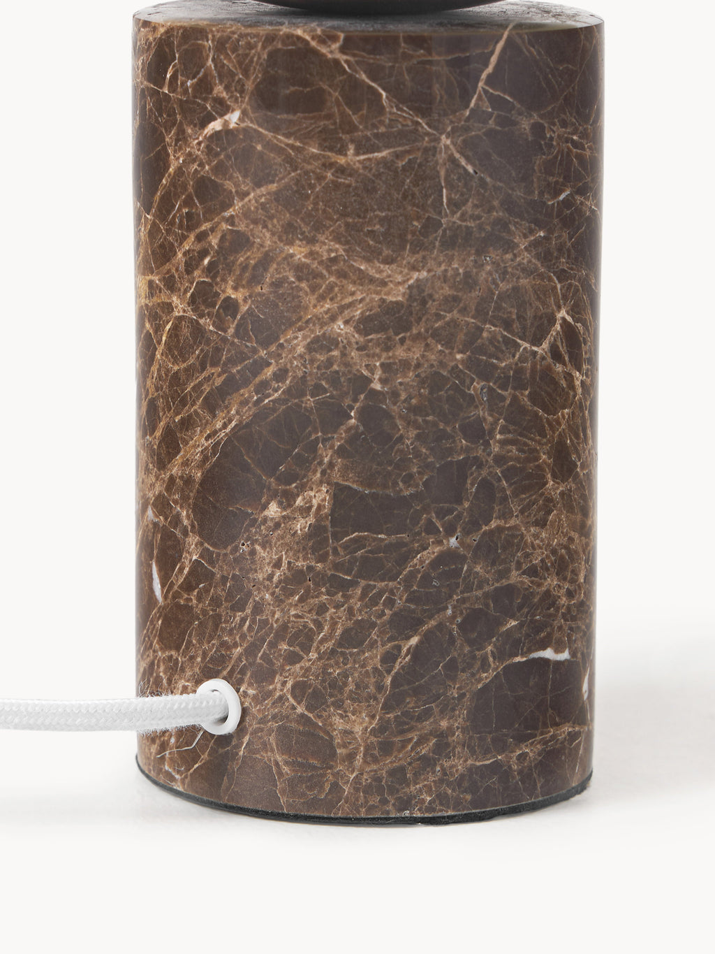 Petite lampe à poser avec pied en marbre Tapio - Blanc, brun, marbré