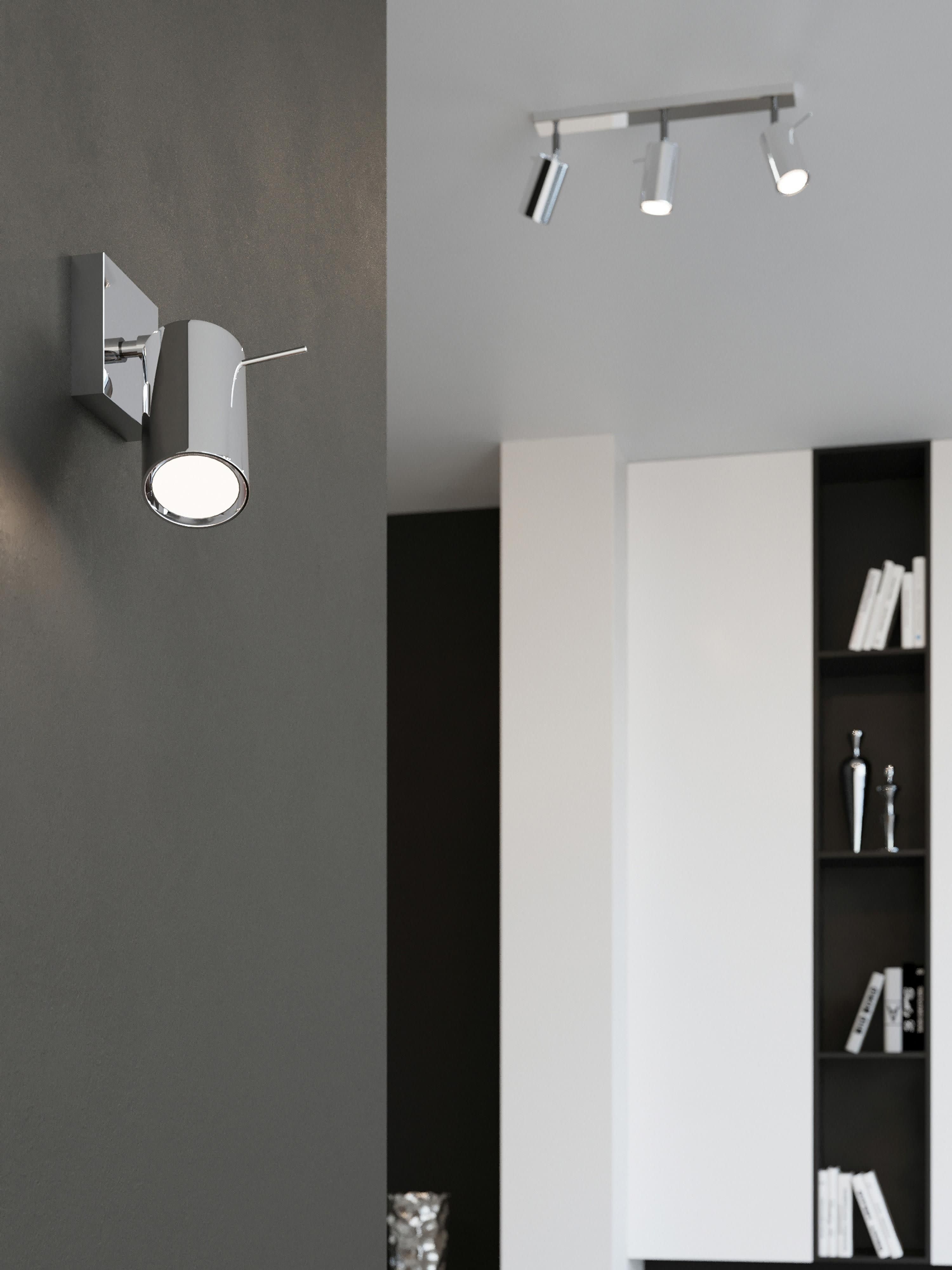 Spot orietable mur et plafond chrome Lykke - Argenté