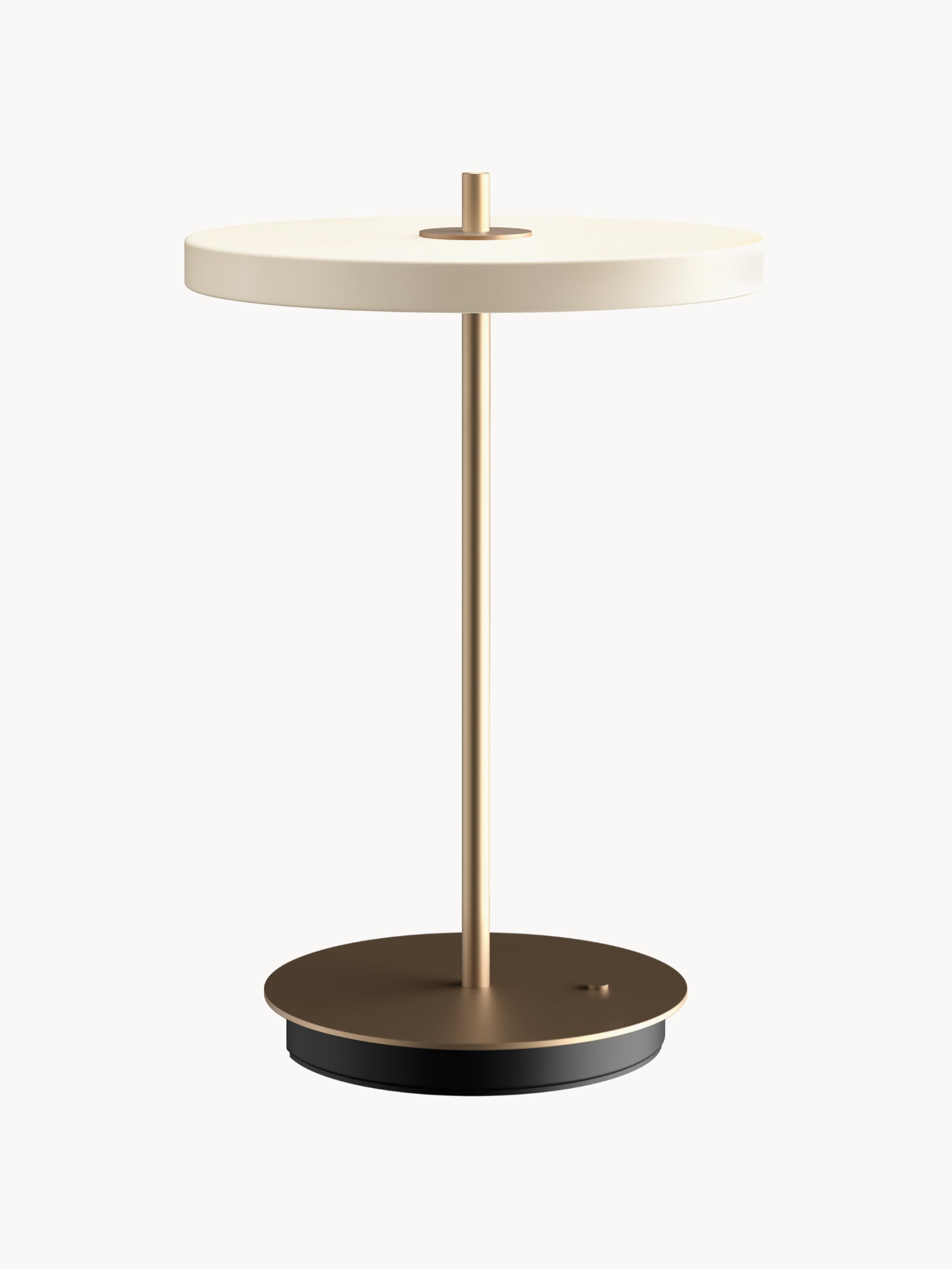 Petite lampe à poser LED mobile Kurt, intensité variable - Beige clair, doré