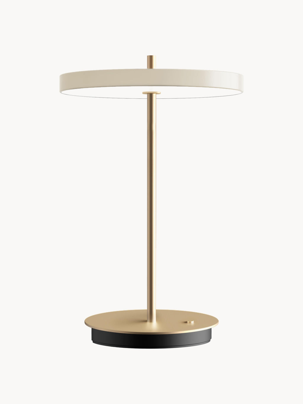 Petite lampe à poser LED mobile Kurt, intensité variable - Beige clair, doré