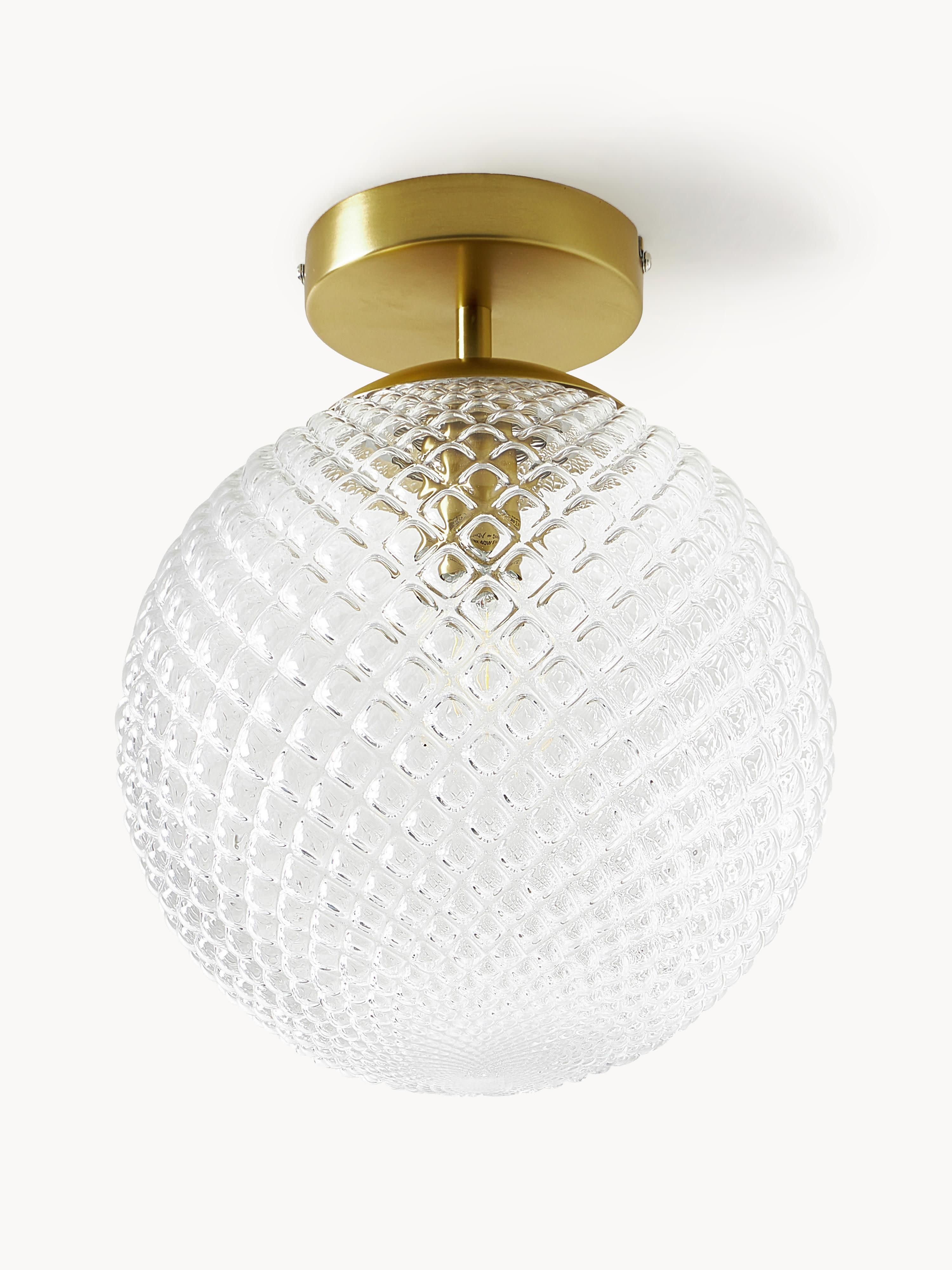 Petit plafonnier boule Lael - Transparent, doré