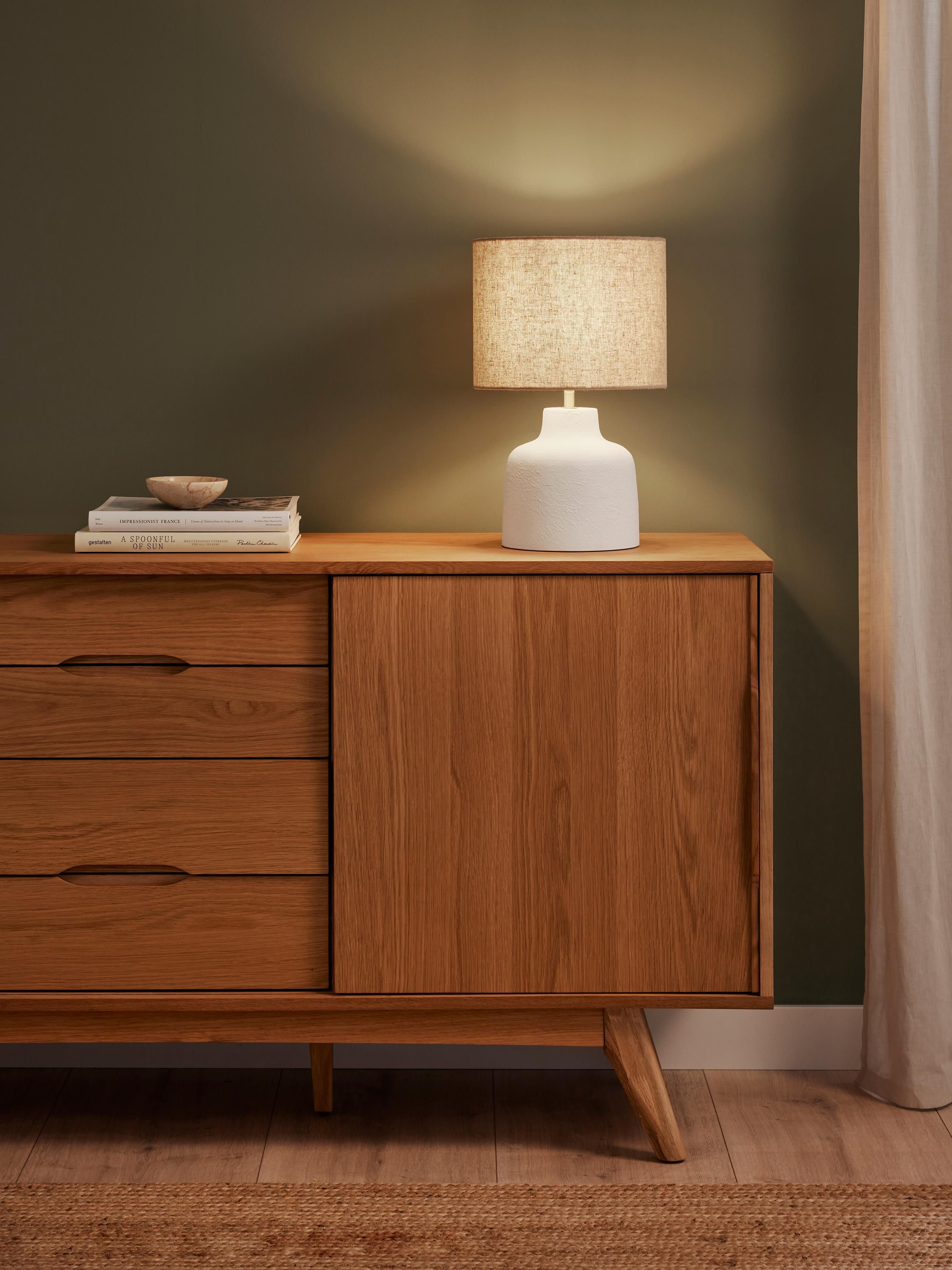 Lampe à poser avec socle en béton Forest - Blanc crème, beige