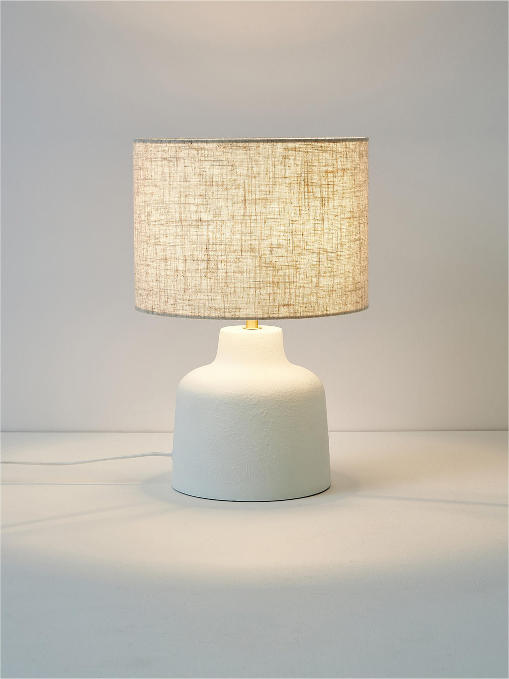 Lampe à poser avec socle en béton Forest - Blanc crème, beige