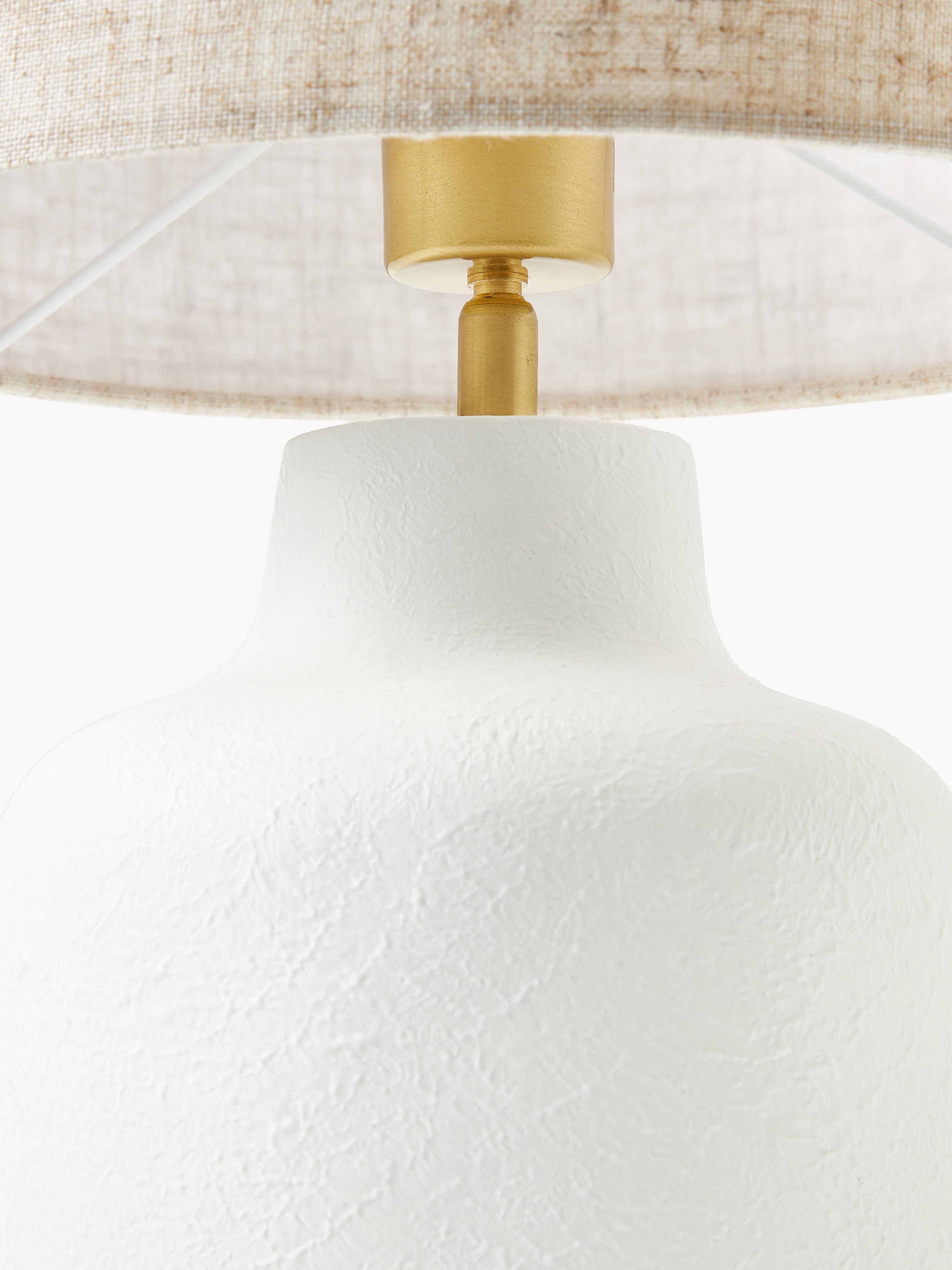 Lampe à poser avec socle en béton Forest - Blanc crème, beige