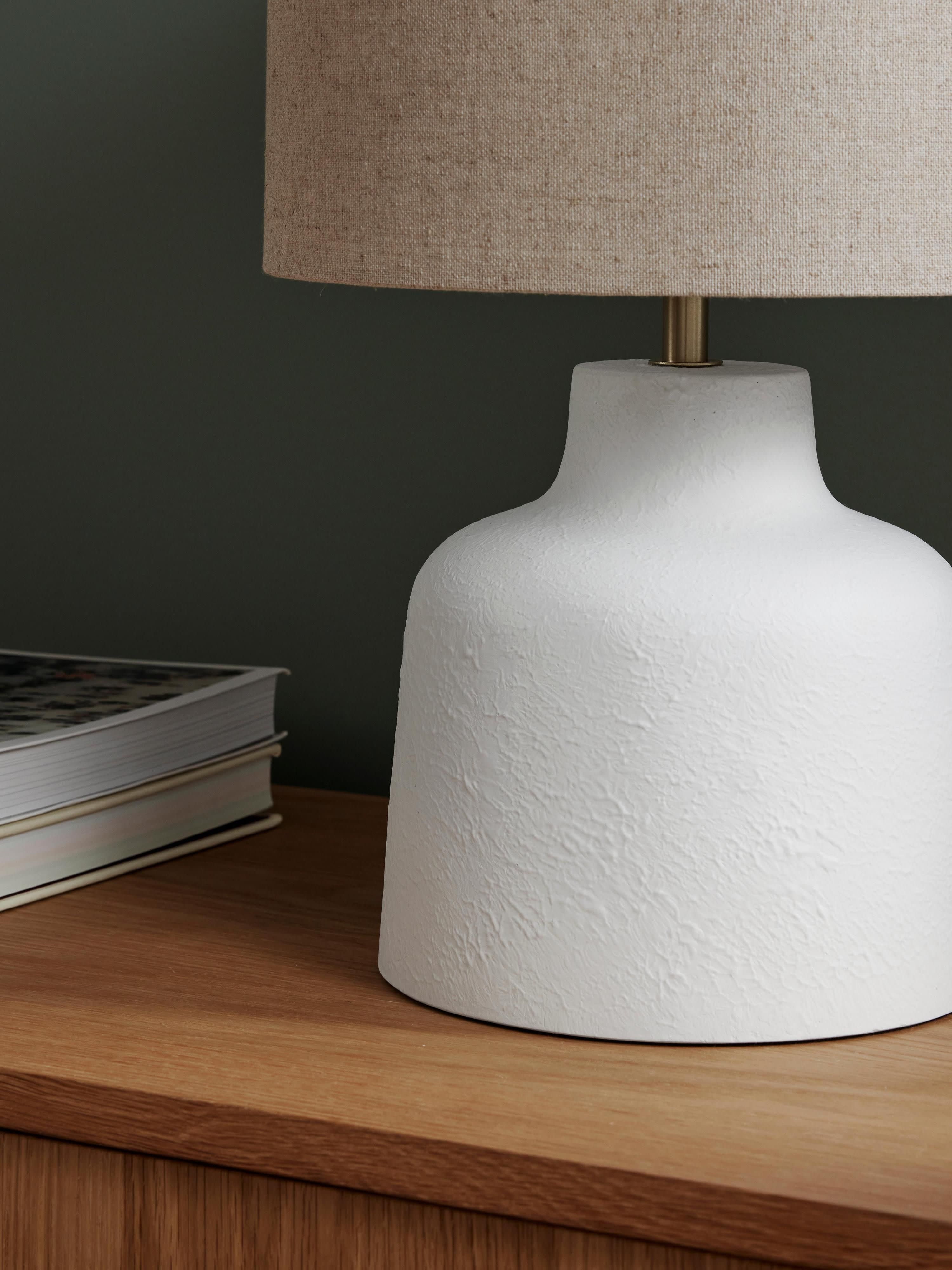 Lampe à poser avec socle en béton Forest - Blanc crème, beige