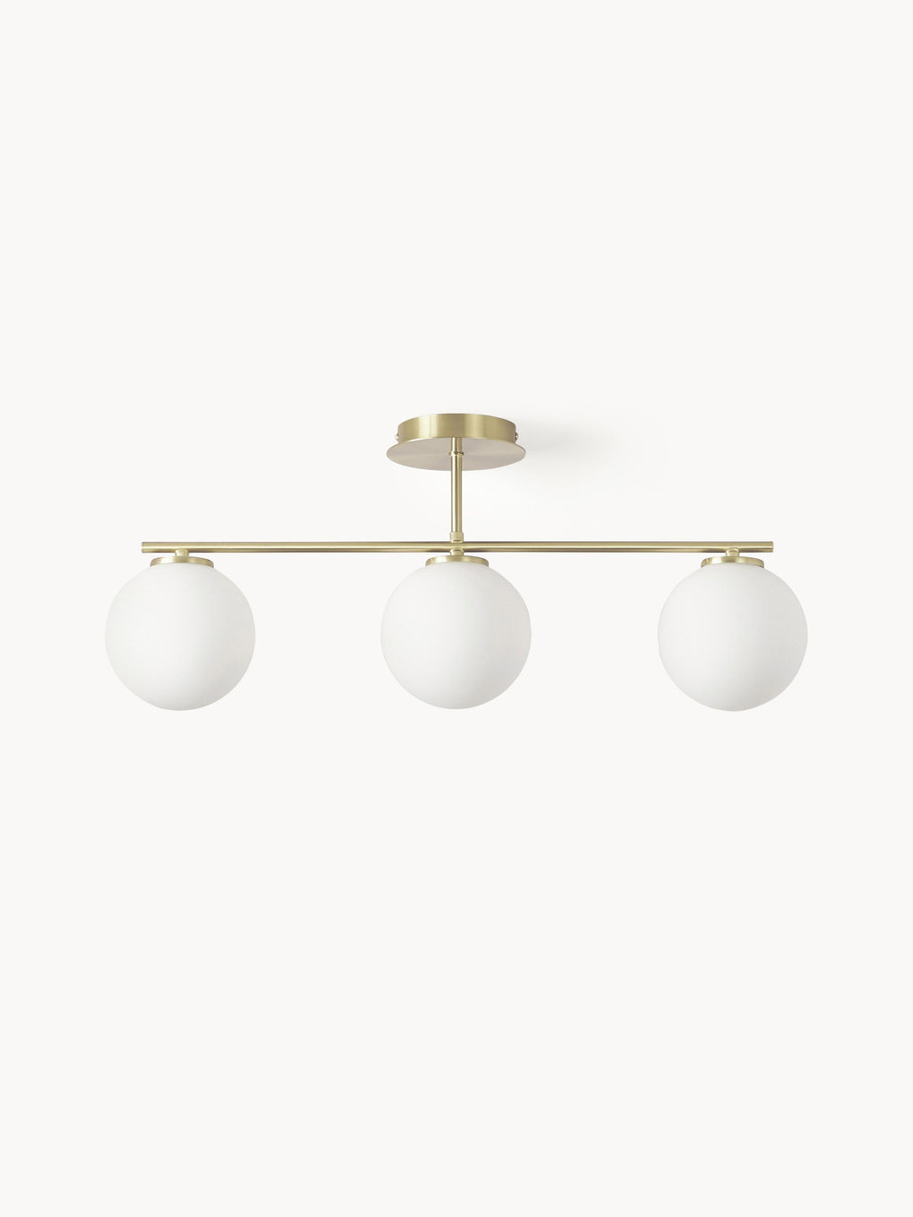 Plafonnier en verre opalescent Niilo - Blanc, doré