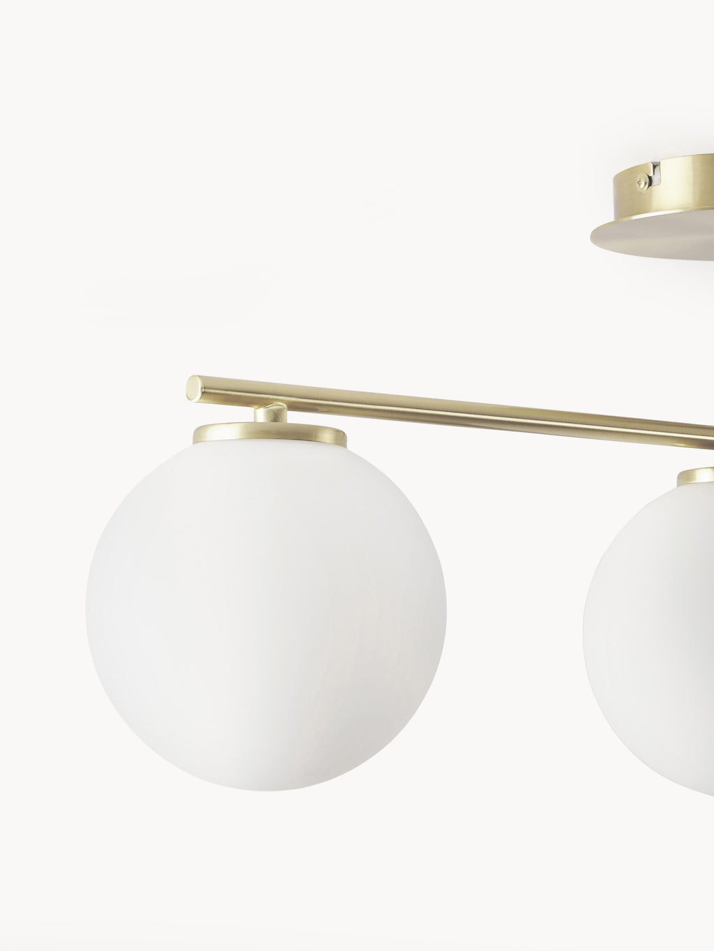 Plafonnier en verre opalescent Niilo - Blanc, doré