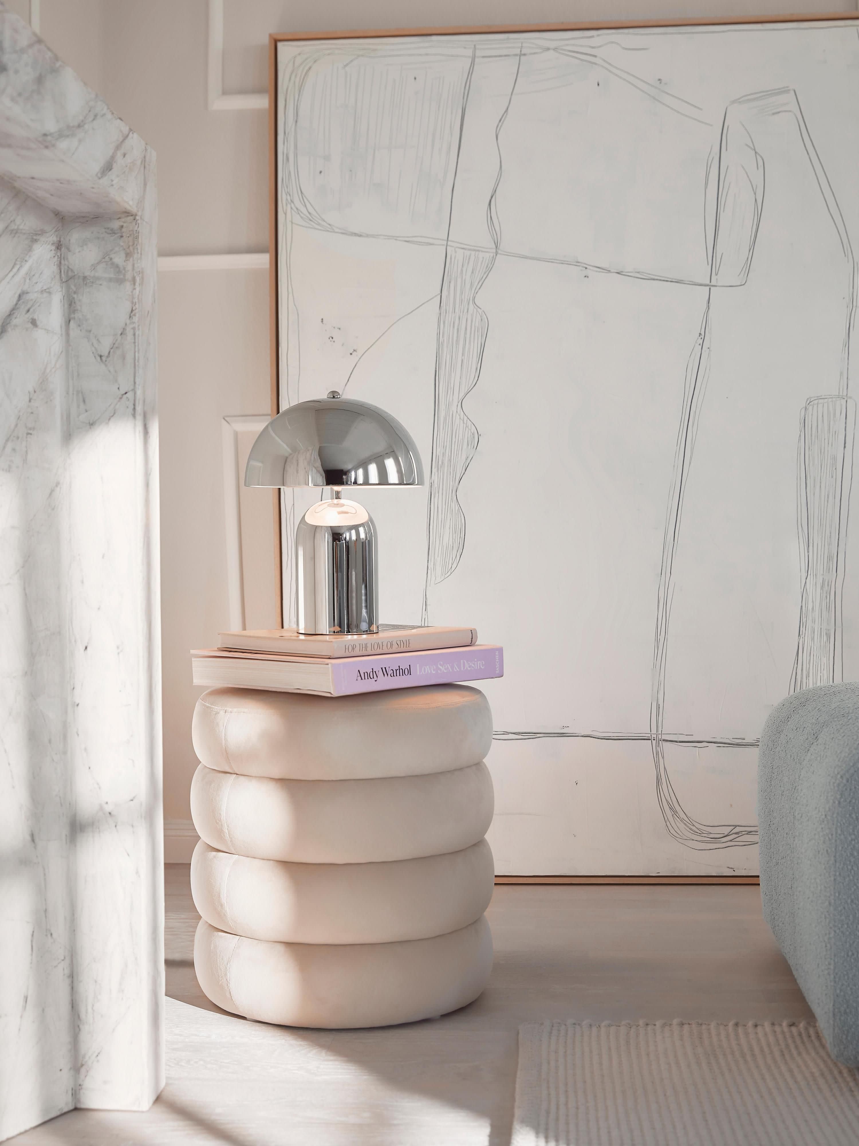 Lampe à poser rétro Elmo - Argenté, haute brillance