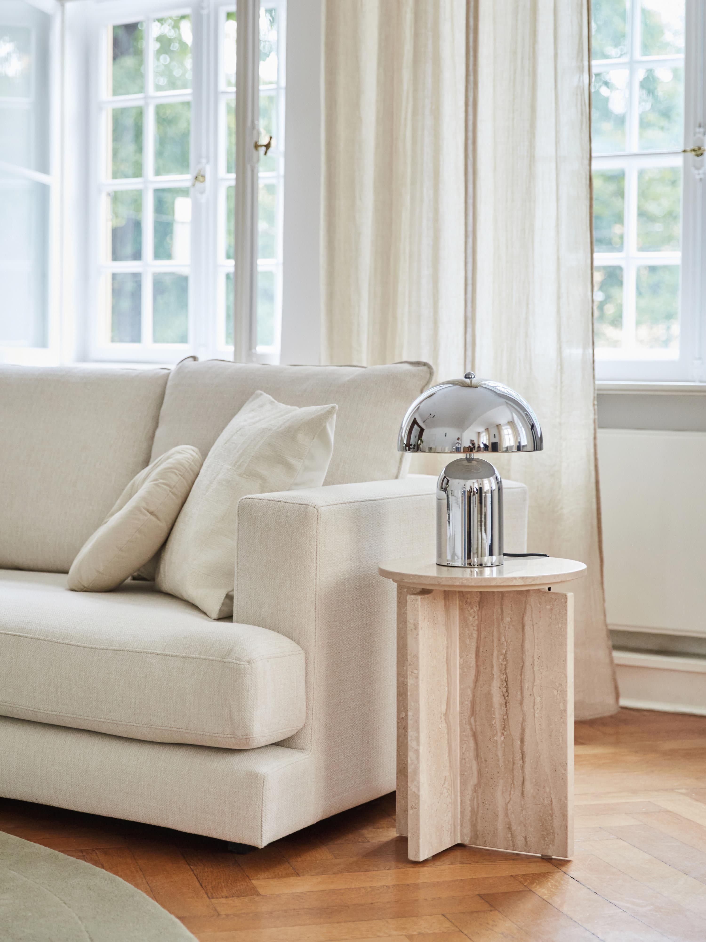 Lampe à poser rétro Elmo - Argenté, haute brillance