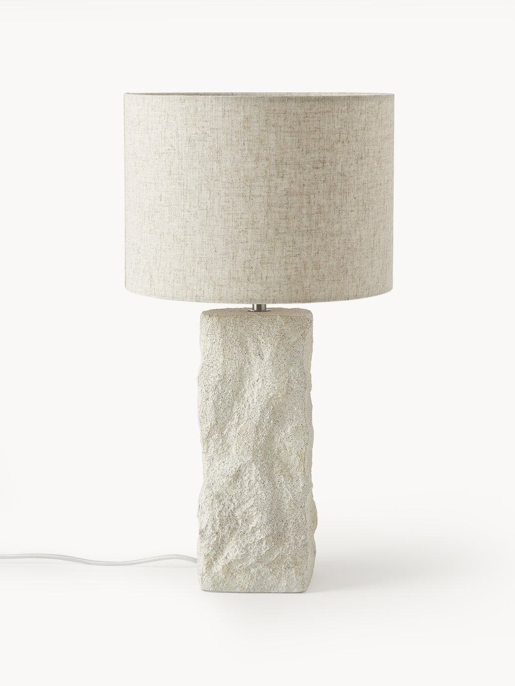 Grande lampe à poser avec pied en béton Dadi - Beige clair