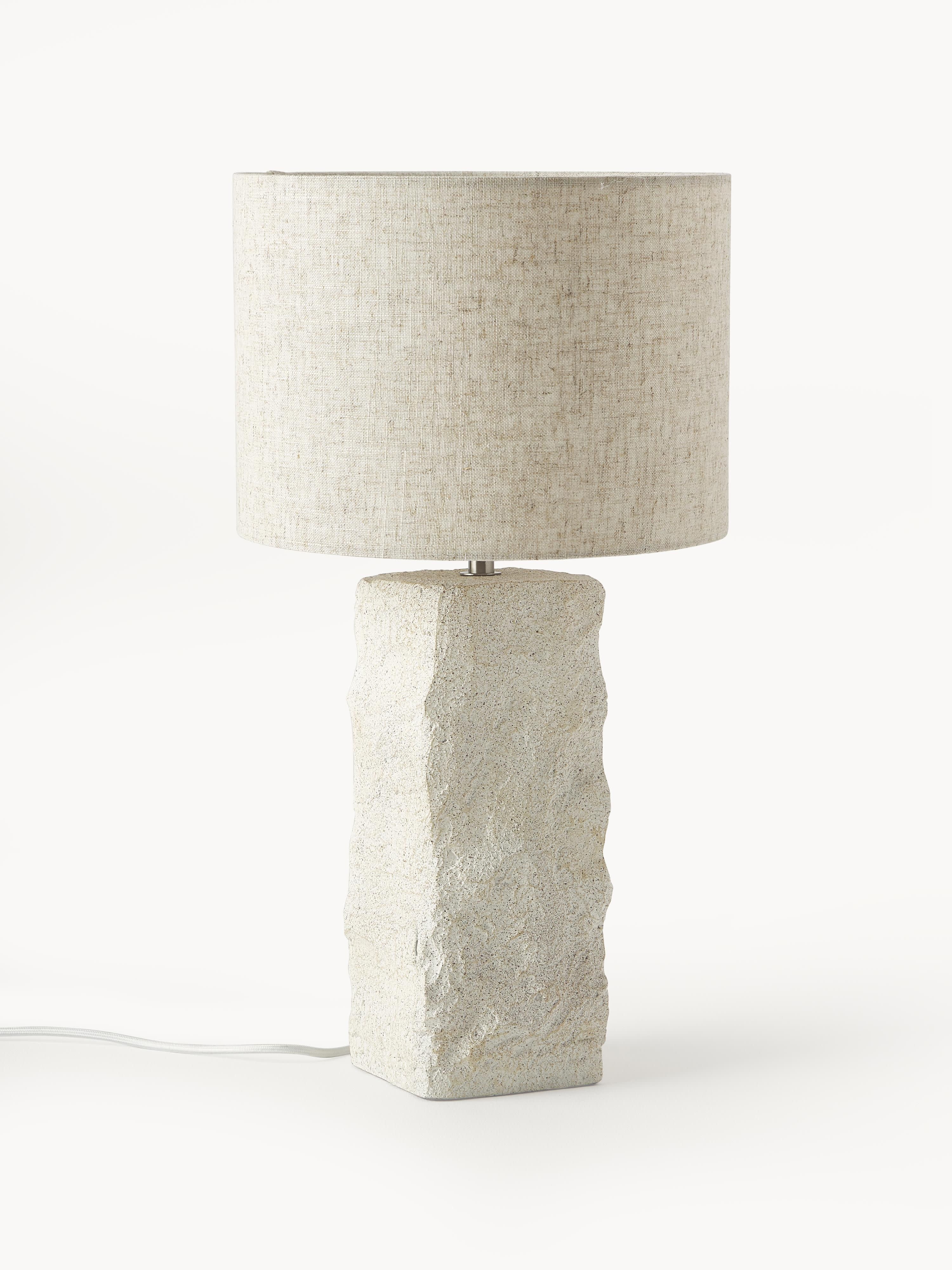 Grande lampe à poser avec pied en béton Dadi - Beige clair