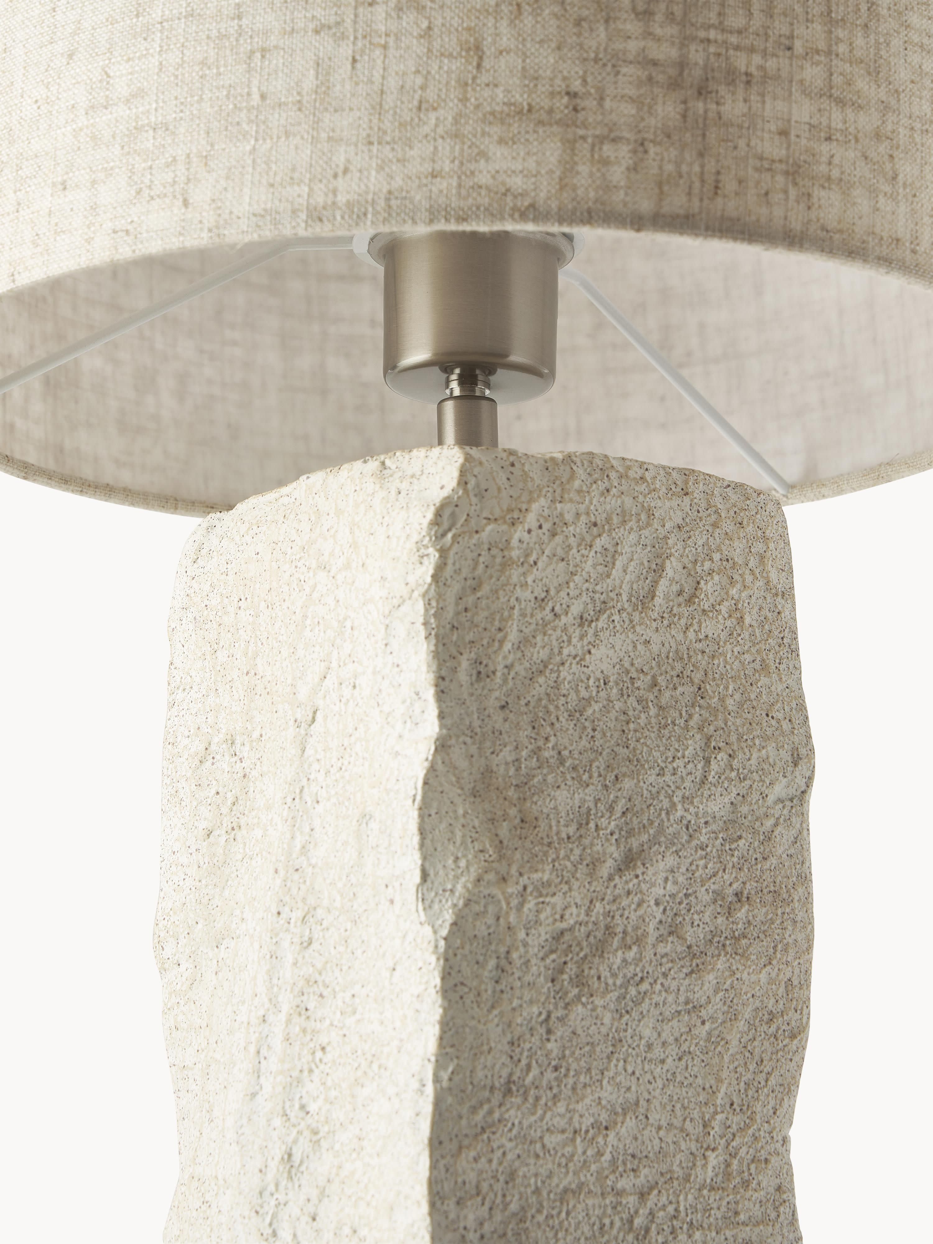 Grande lampe à poser avec pied en béton Dadi - Beige clair