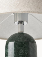 Lampe à poser avec pied en marbre Baldvin - Beige, vert foncé, marbré