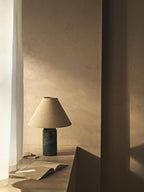 Lampe à poser avec pied en marbre Baldvin - Beige, vert foncé, marbré