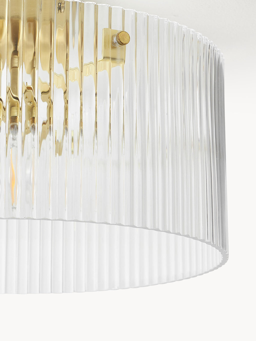 Plafonnier en verre Arnlaug - Doré, transparent