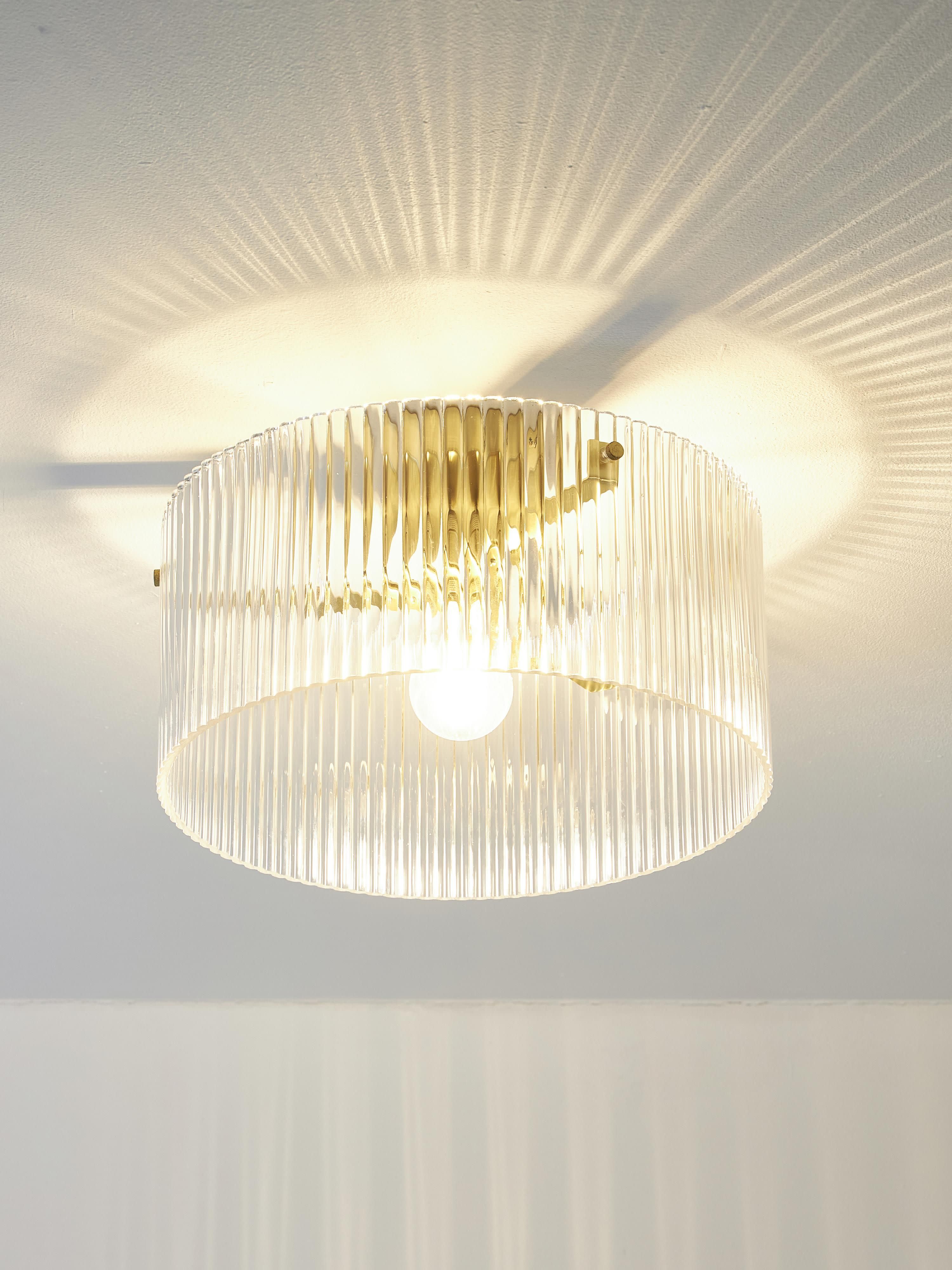 Plafonnier en verre Arnlaug - Doré, transparent
