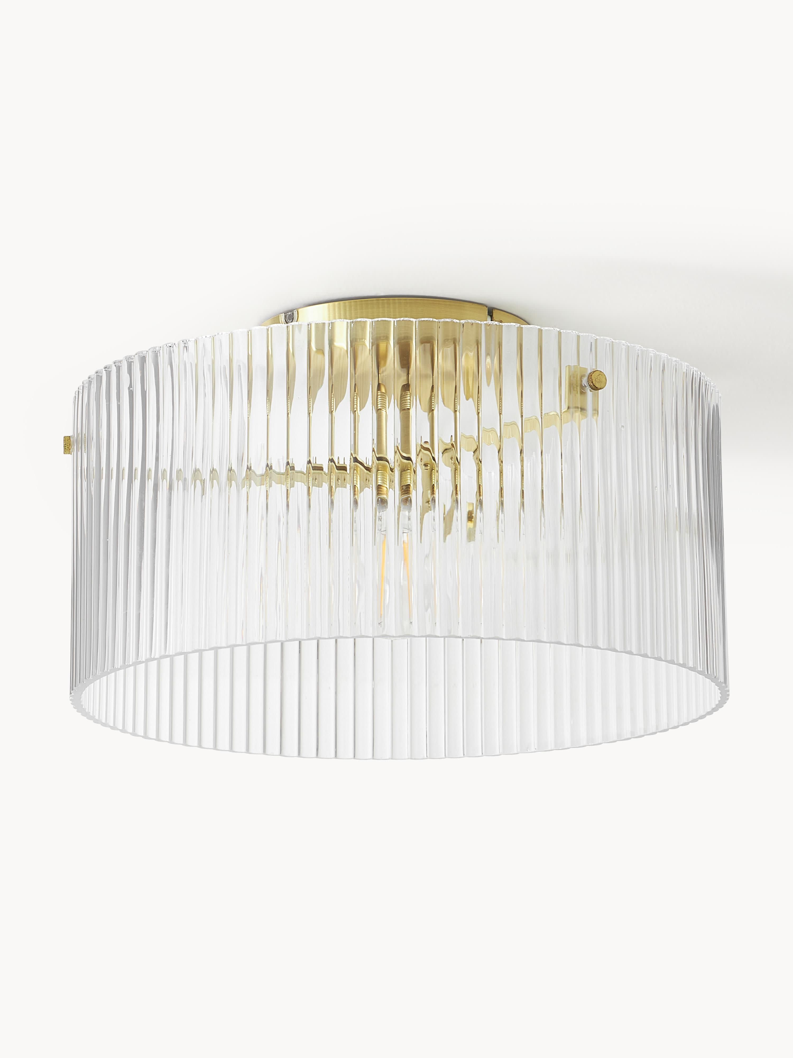 Plafonnier en verre Arnlaug - Doré, transparent
