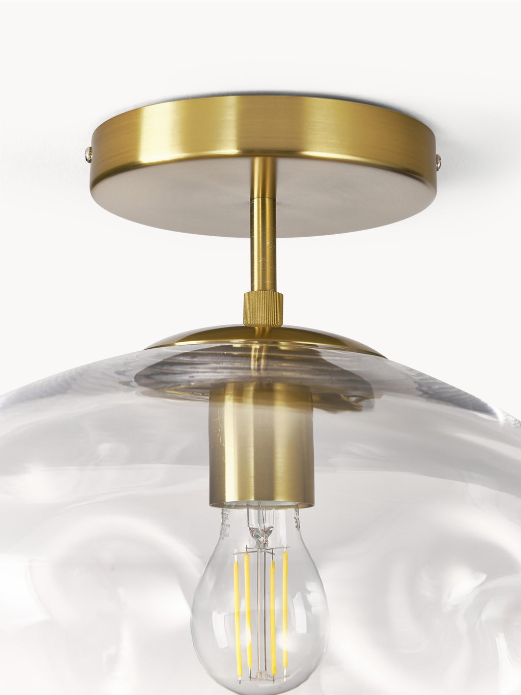 Plafonnier en verre Kol - Transparent, doré