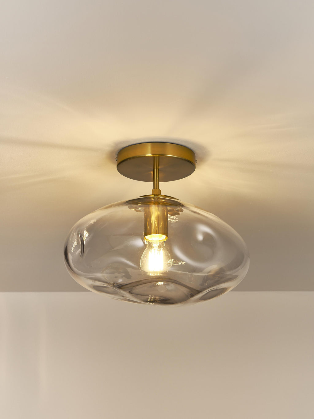 Plafonnier en verre Kol - Transparent, doré