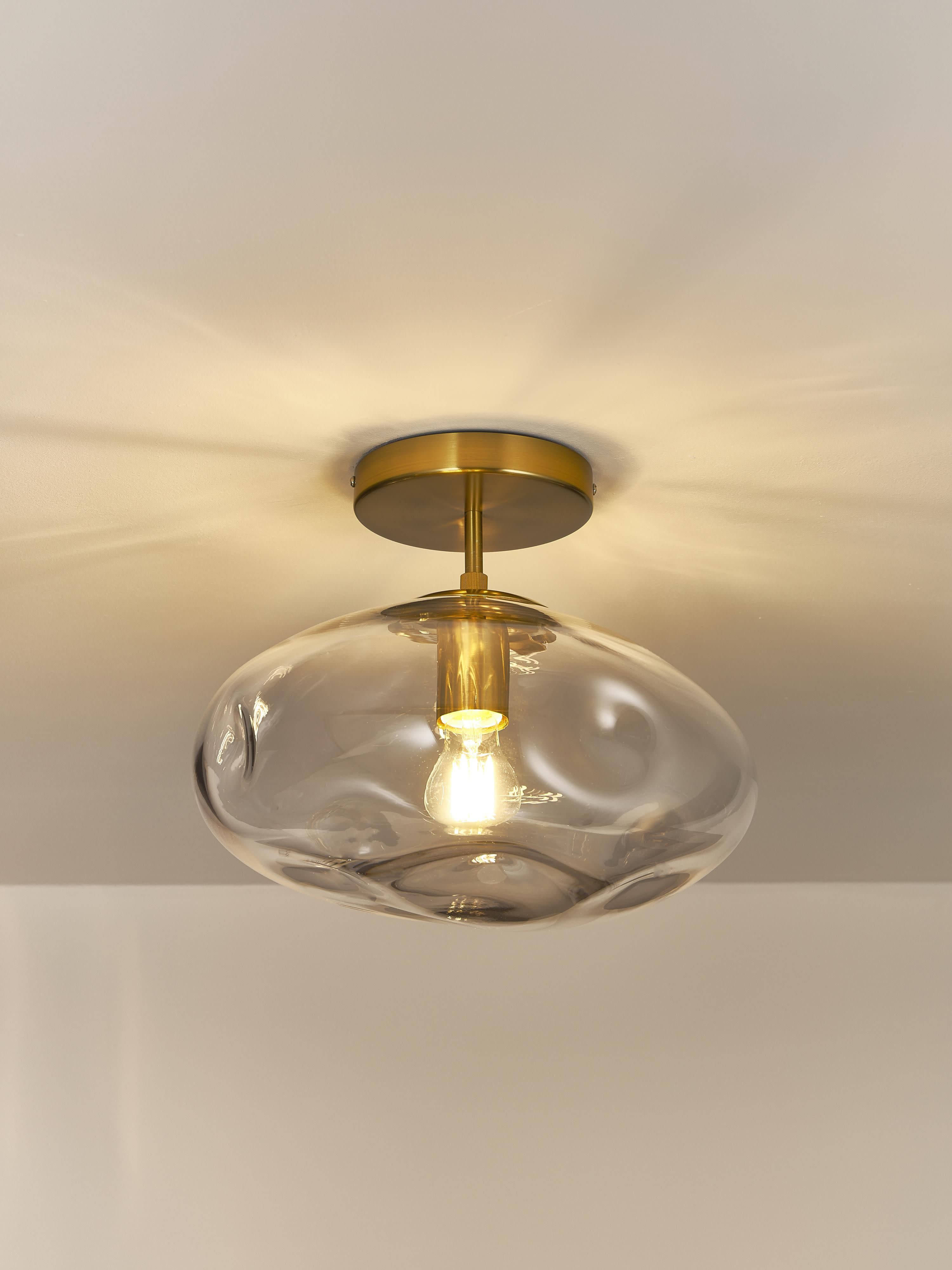 Plafonnier en verre Kol - Transparent, doré